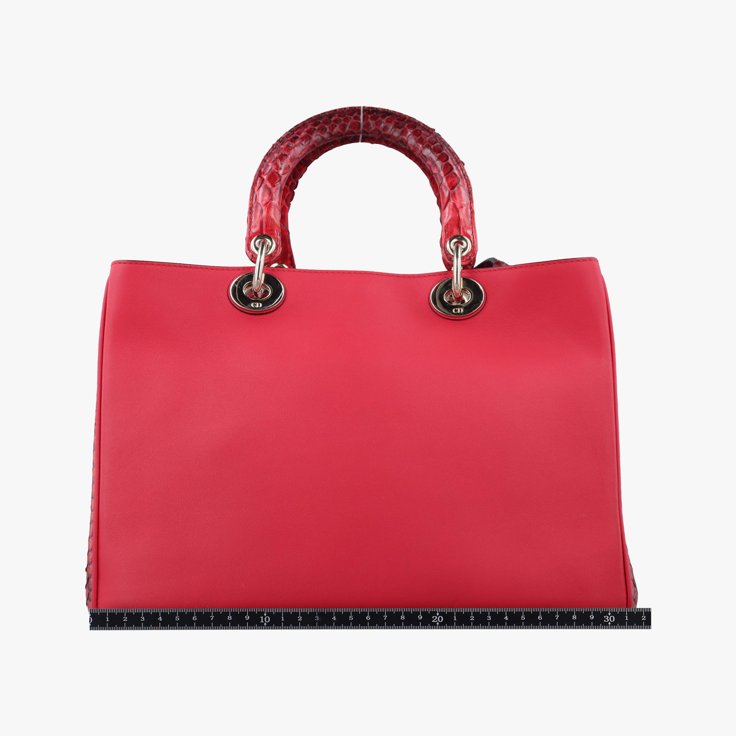 Pre-owned Christian Dior Diorissimo Red Leather× snake skin  shoulderbag | stylenewstar