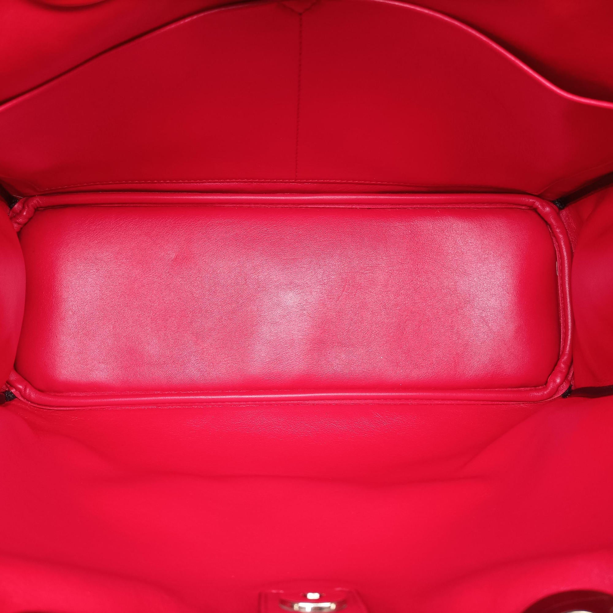 Pre-owned Christian Dior Diorissimo Red Leather× snake skin  shoulderbag | stylenewstar