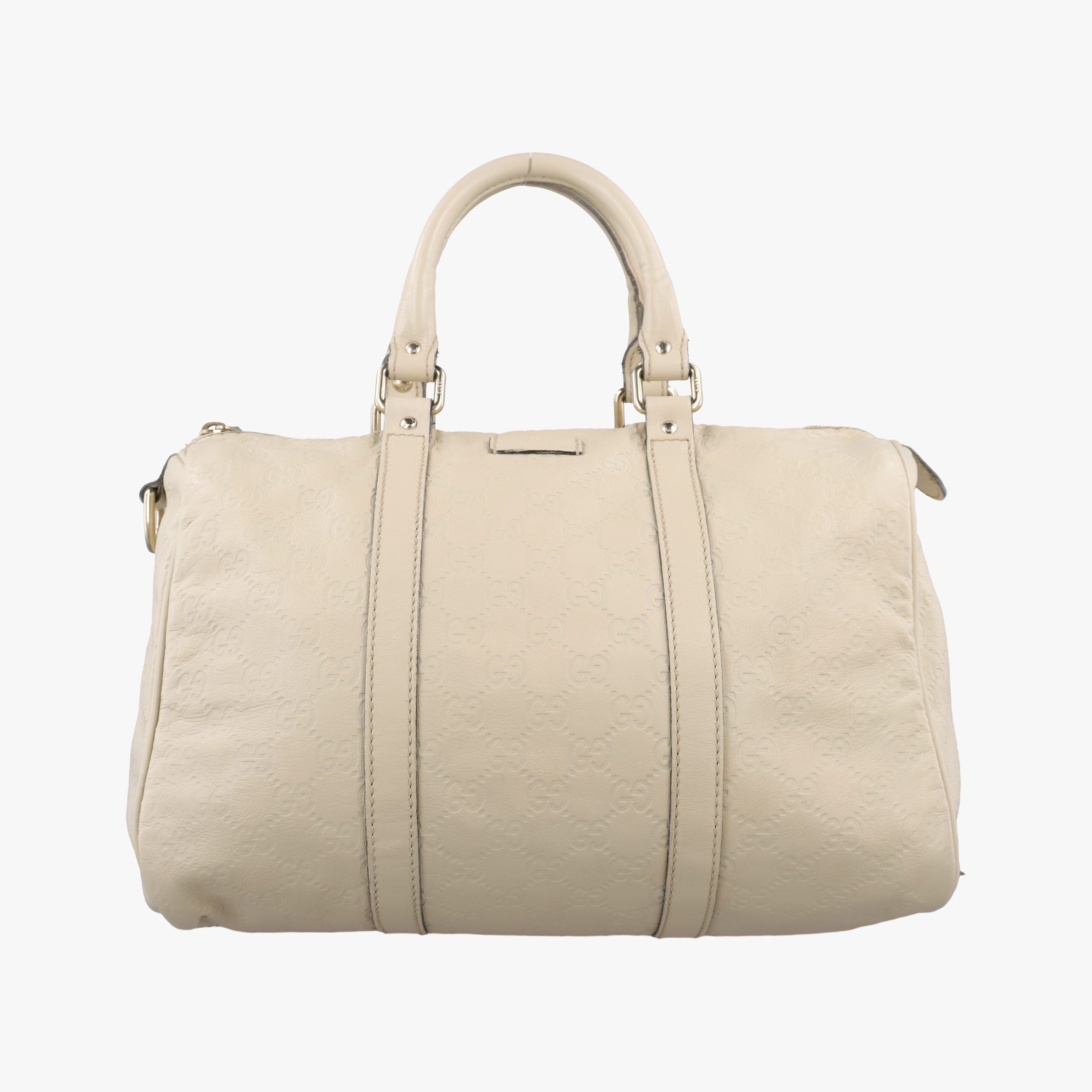 Pre-owned Gucci GG plus Spring Joy GG Supreme White Leather 193603 handbag | stylenewstar