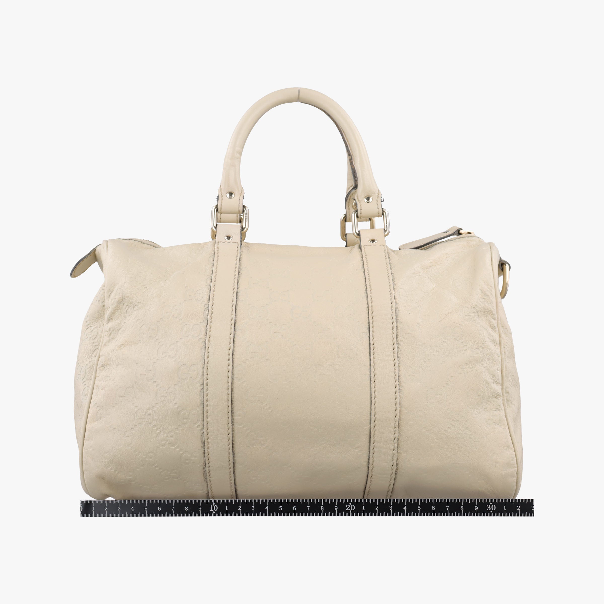 Pre-owned Gucci GG plus Spring Joy GG Supreme White Leather 193603 handbag | stylenewstar