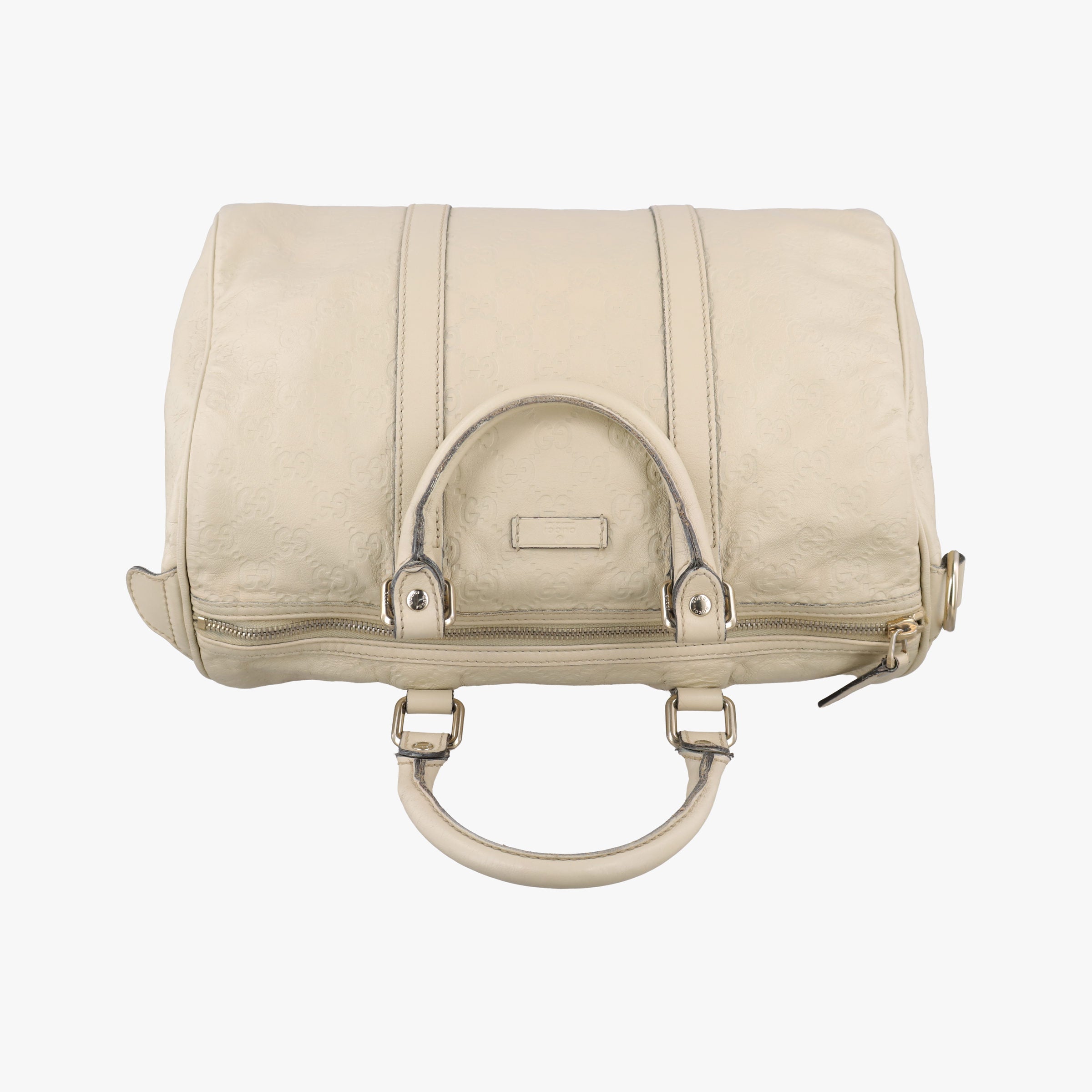 Pre-owned Gucci GG plus Spring Joy GG Supreme White Leather 193603 handbag | stylenewstar