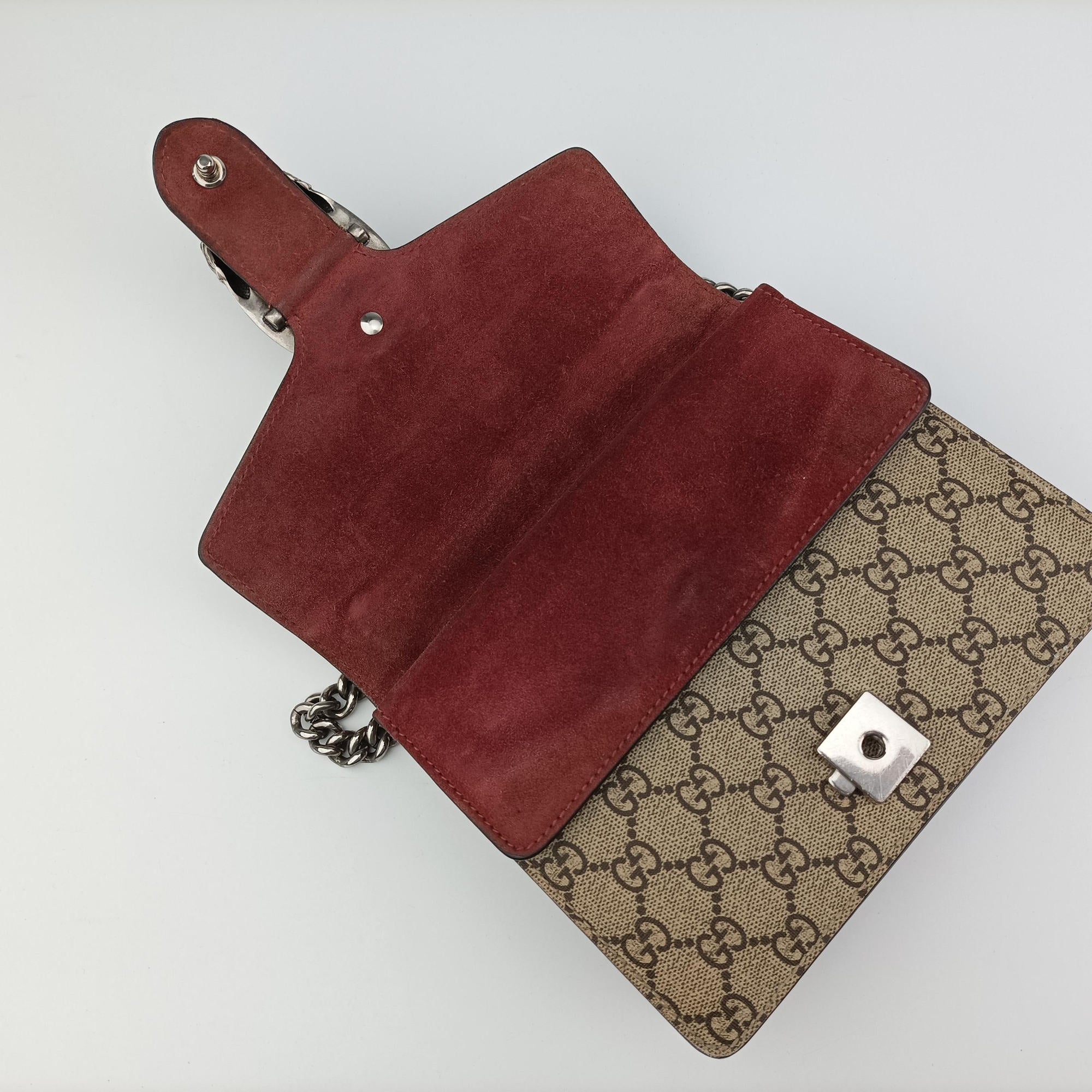Pre-owned Gucci Dionysus Beige×red×Multicolour PVC coated canvas × suede 421970 shoulderbag | stylenewstar