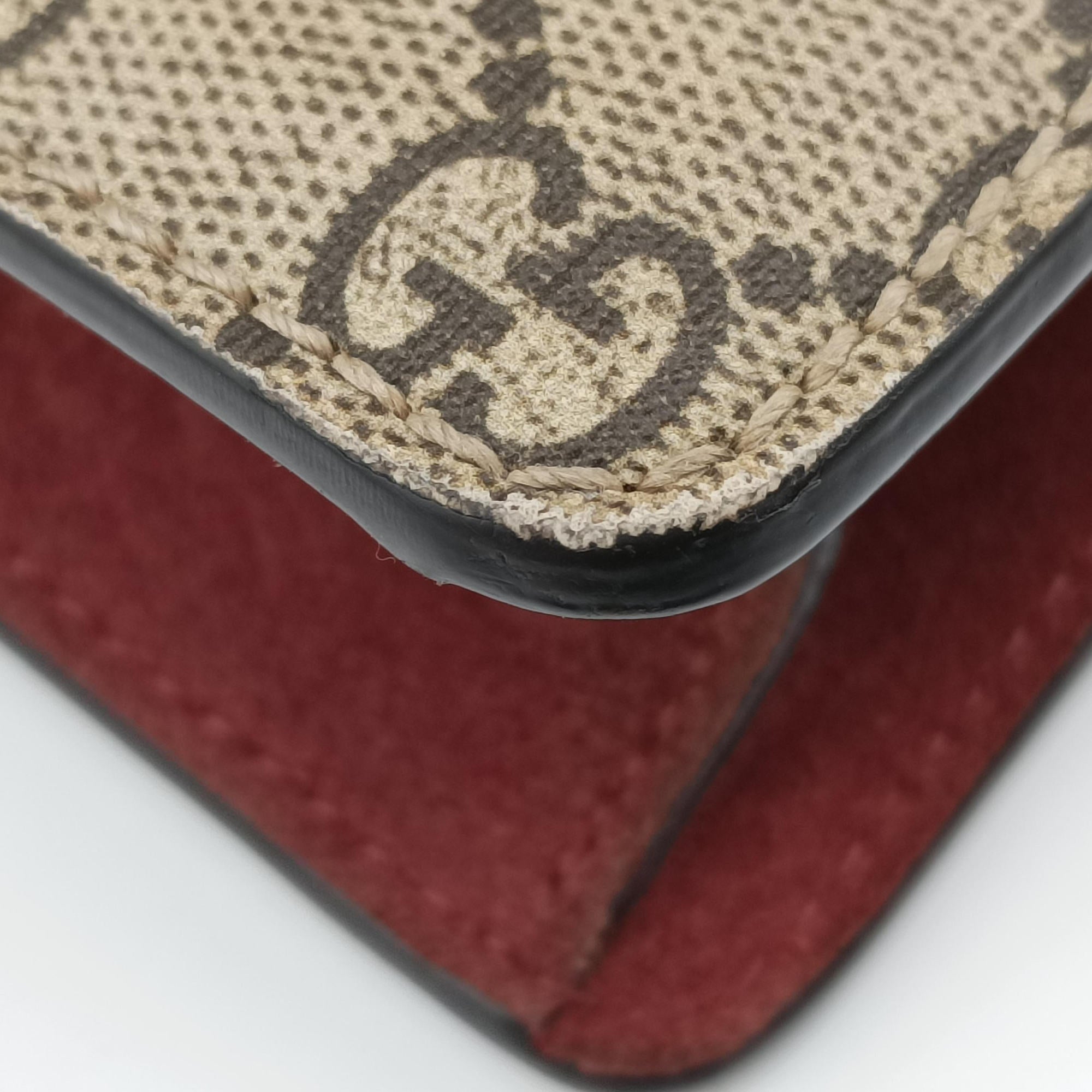 Pre-owned Gucci Dionysus Beige×red×Multicolour PVC coated canvas × suede 421970 shoulderbag | stylenewstar