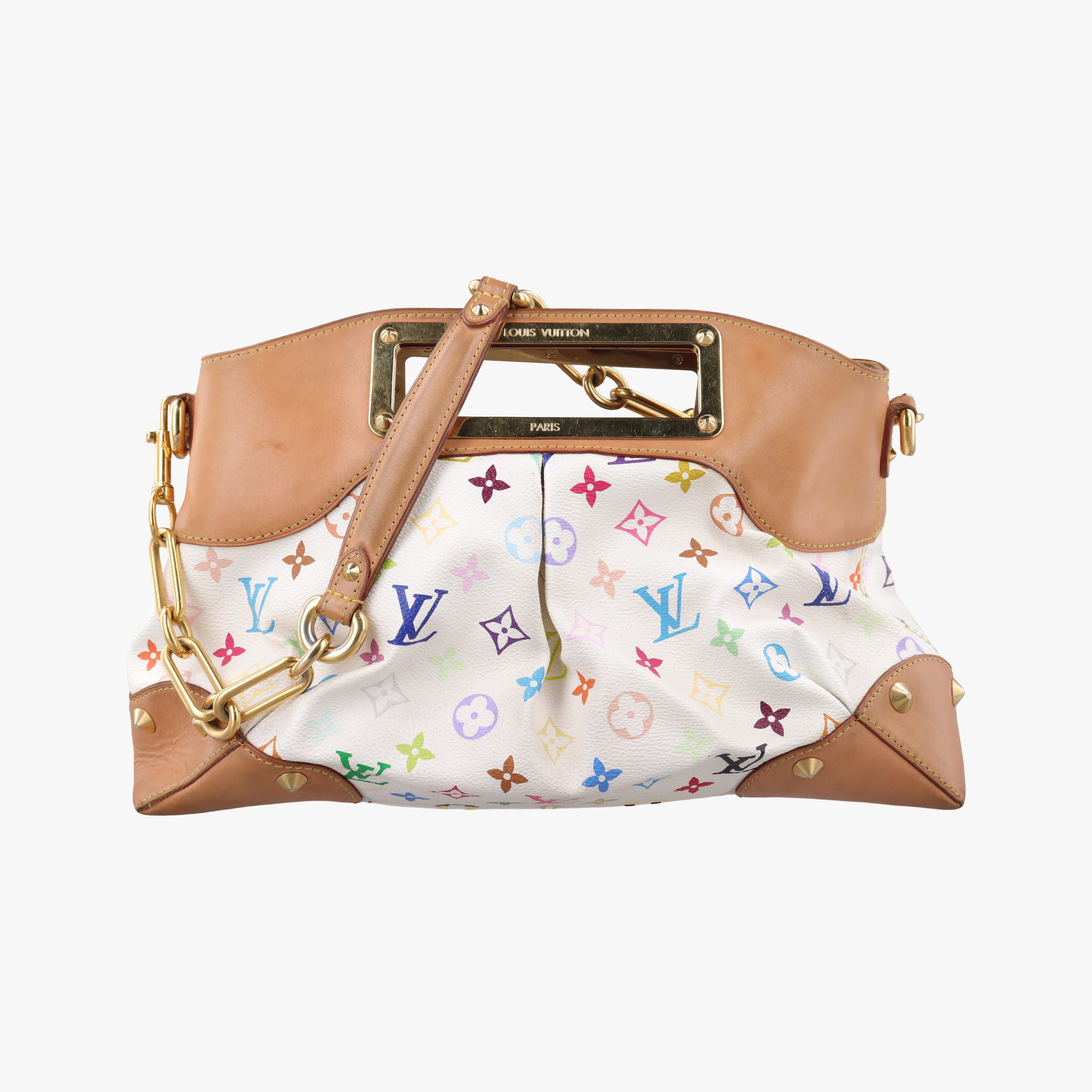 Pre-owned Louis Vuitton JUDY MM white Monogram Multicolor M40255 shoulderbag | stylenewstar