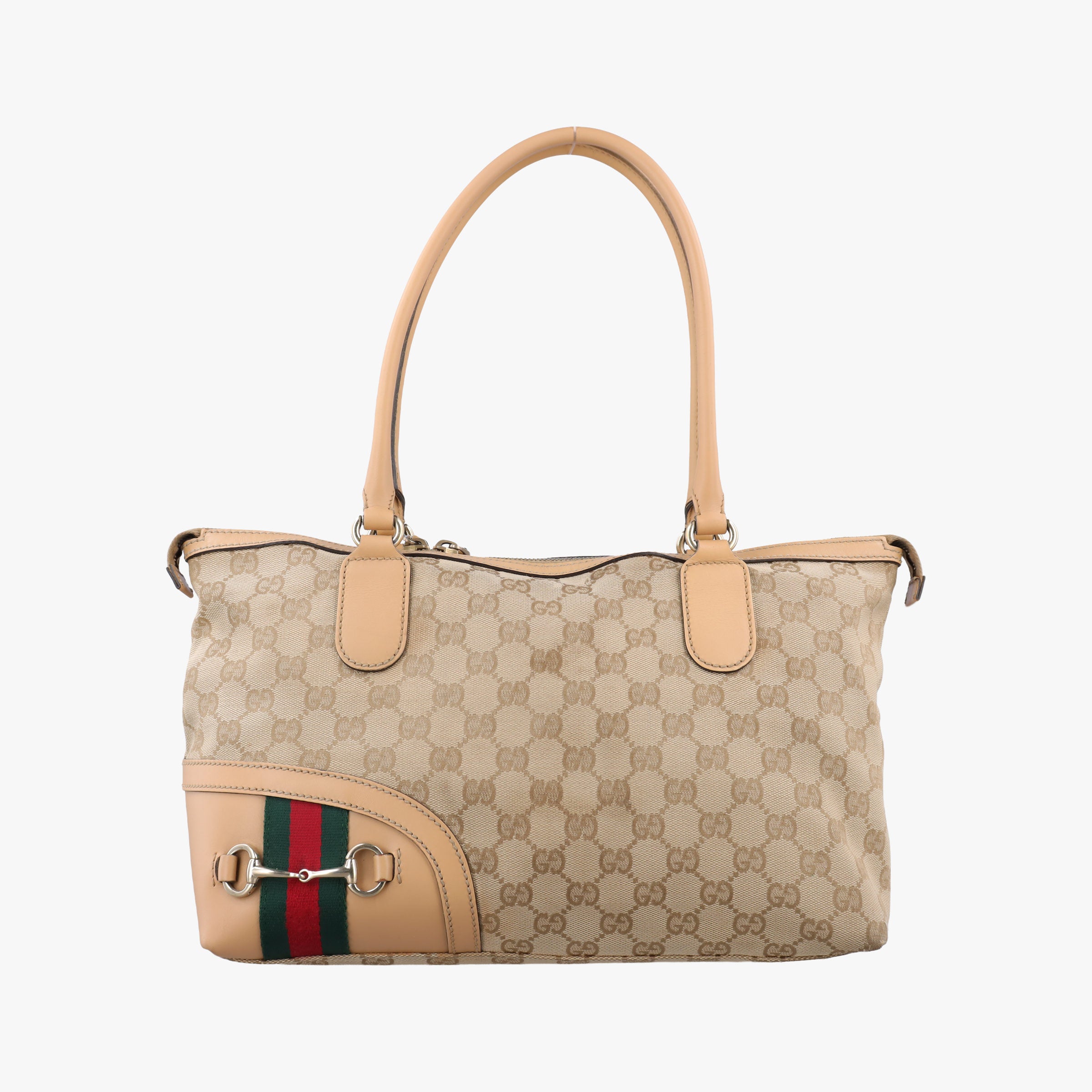Pre-owned Gucci Horsebit web Beige×Multicolour Canvas×leather 232936 shoulderbag | stylenewstar