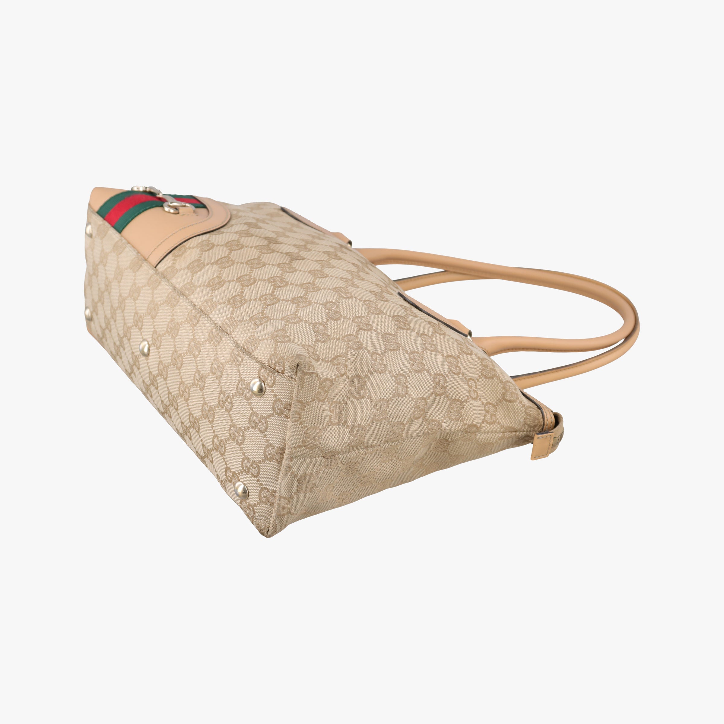 Pre-owned Gucci Horsebit web Beige×Multicolour Canvas×leather 232936 shoulderbag | stylenewstar