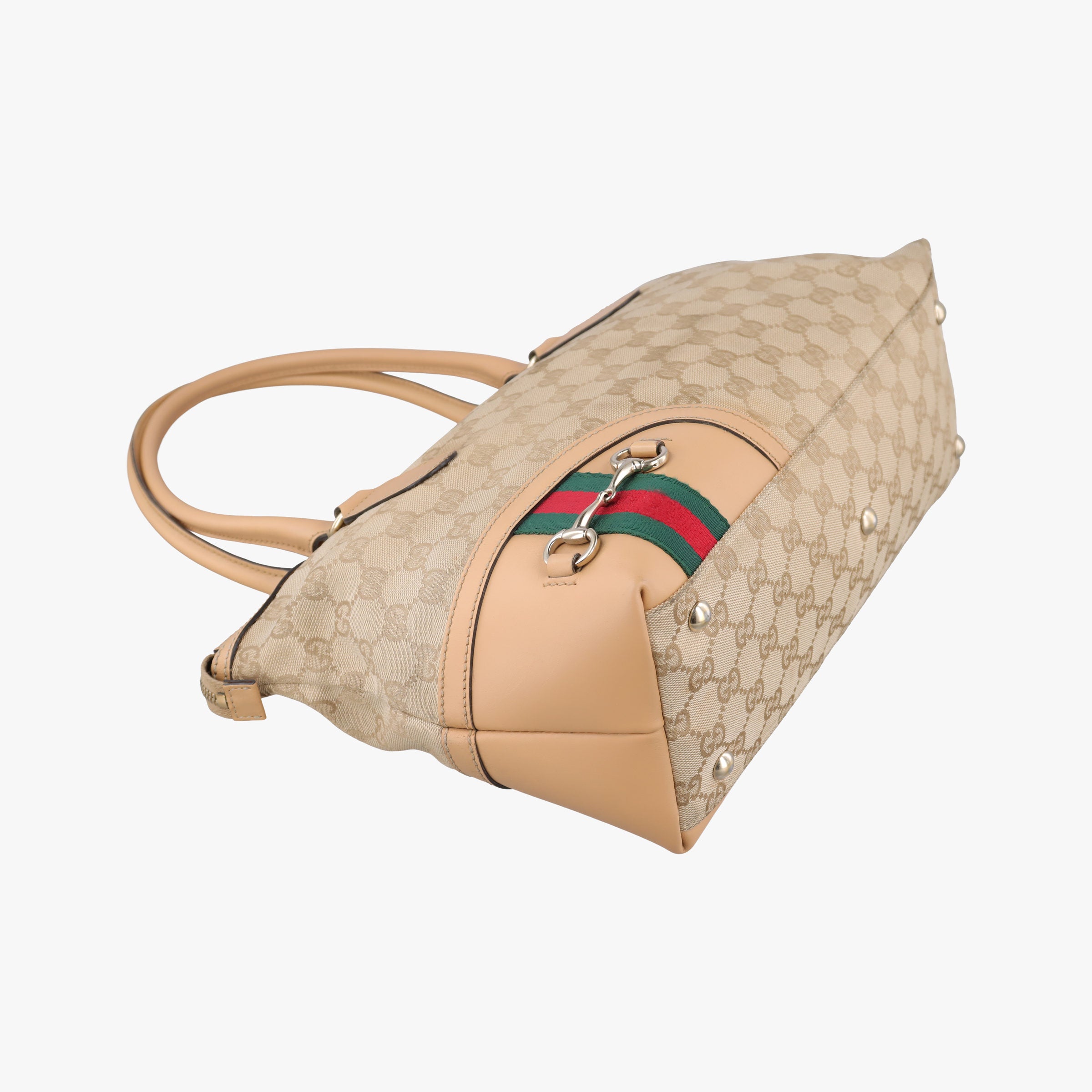 Pre-owned Gucci Horsebit web Beige×Multicolour Canvas×leather 232936 shoulderbag | stylenewstar