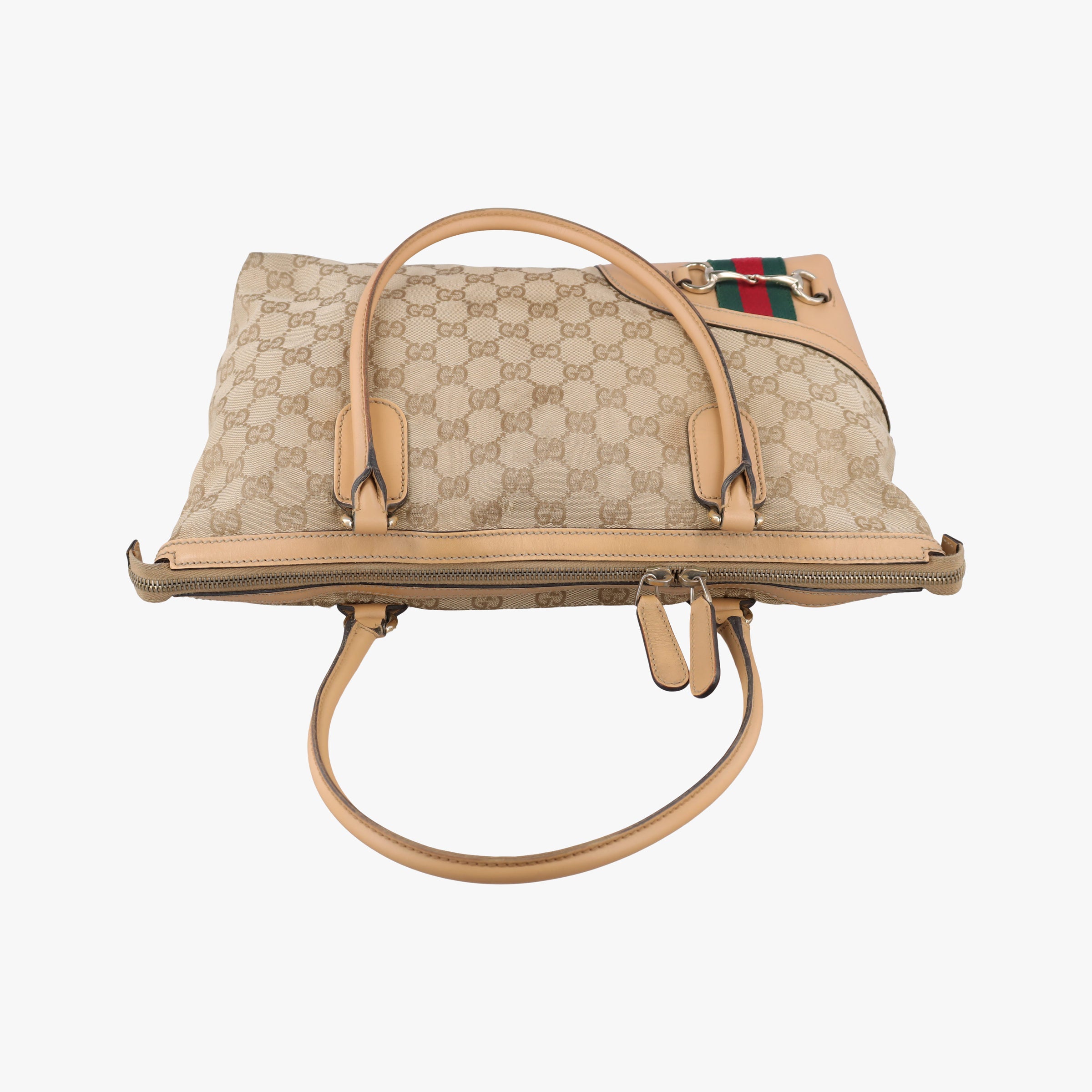 Pre-owned Gucci Horsebit web Beige×Multicolour Canvas×leather 232936 shoulderbag | stylenewstar