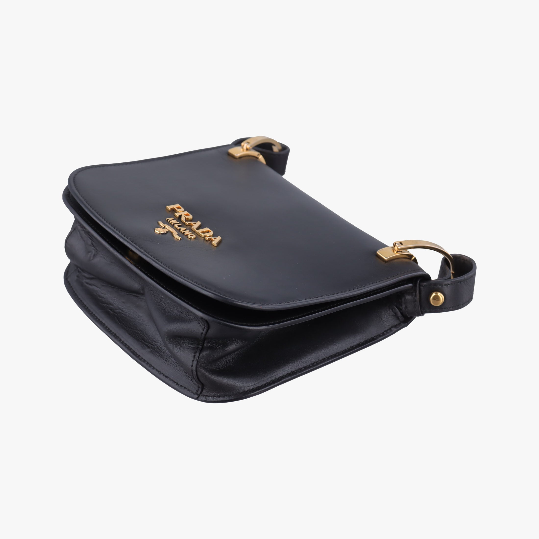 Vintage Prada pionniere Black leather 1BD039 shoulderbag | stylenewstar