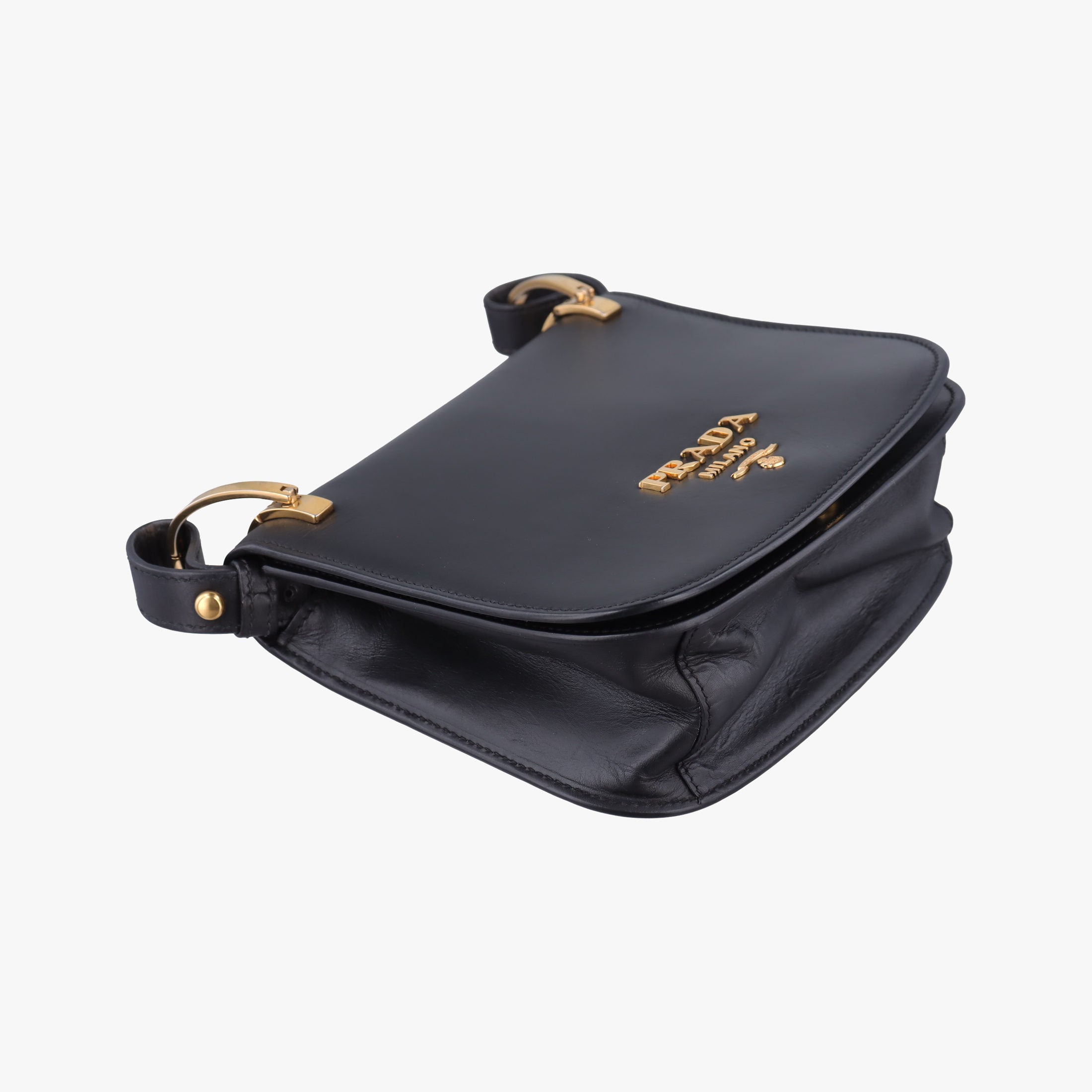 Vintage Prada pionniere Black leather 1BD039 shoulderbag | stylenewstar