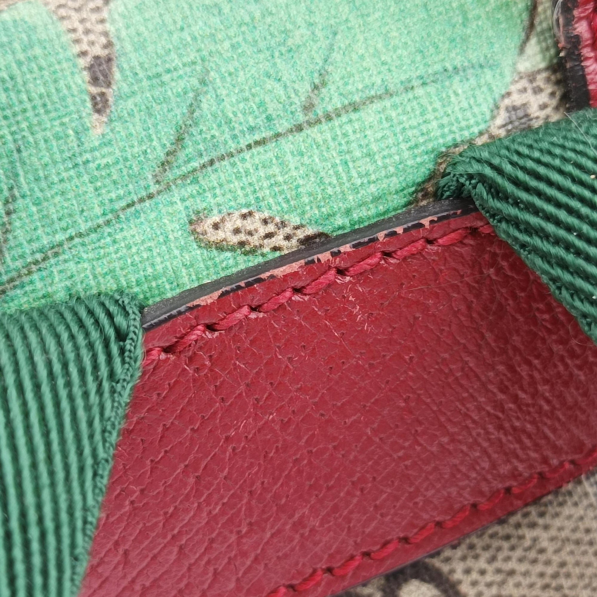 Pre-owned Gucci GG Supreme Tian Beige×Red×Multicolor PVC coated canvasxLeather 427042 backpack/rucksack | stylenewstar