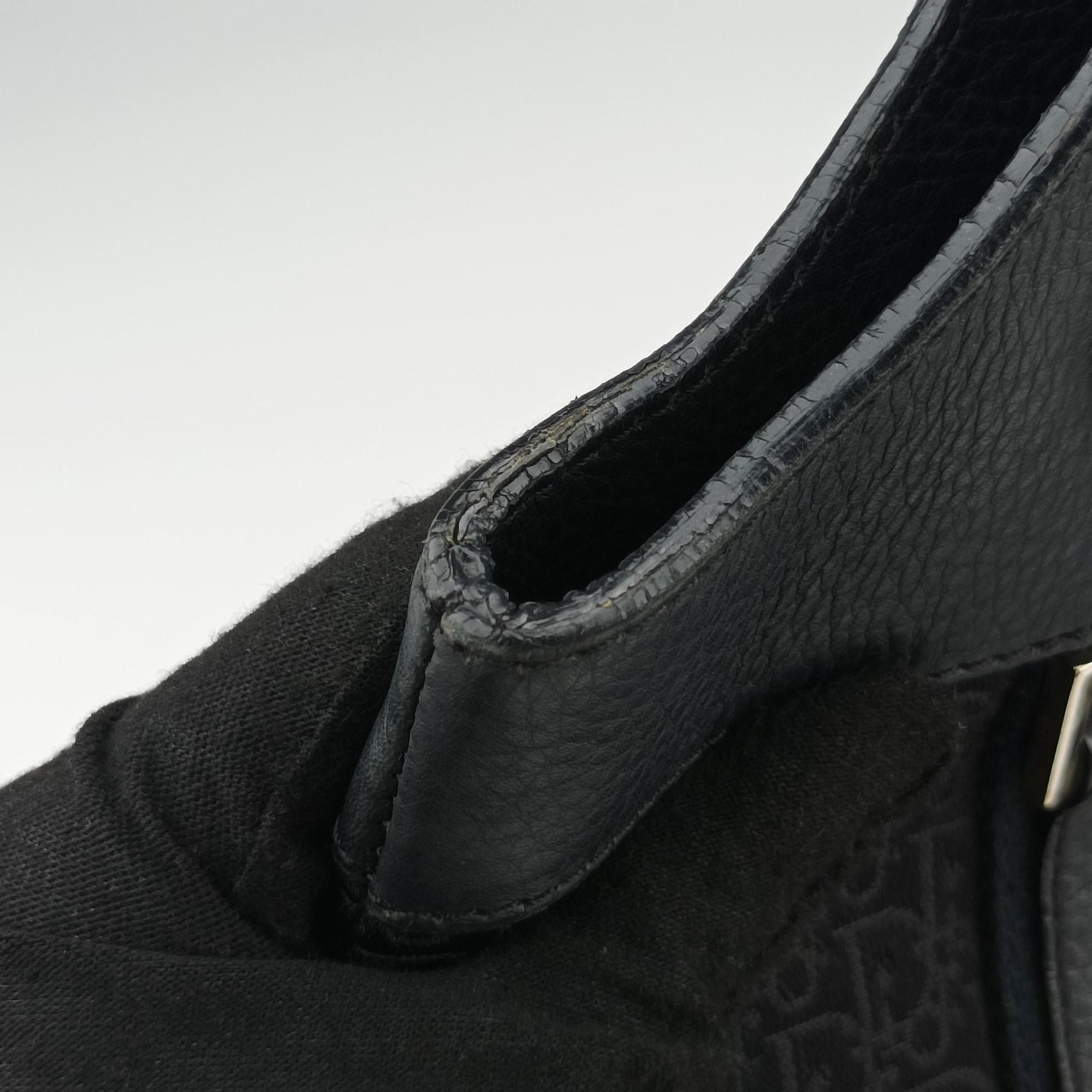Pre-owned Christian Dior Street Chic Trotter Black×Navy Canvas×Leather  handbag | stylenewstar