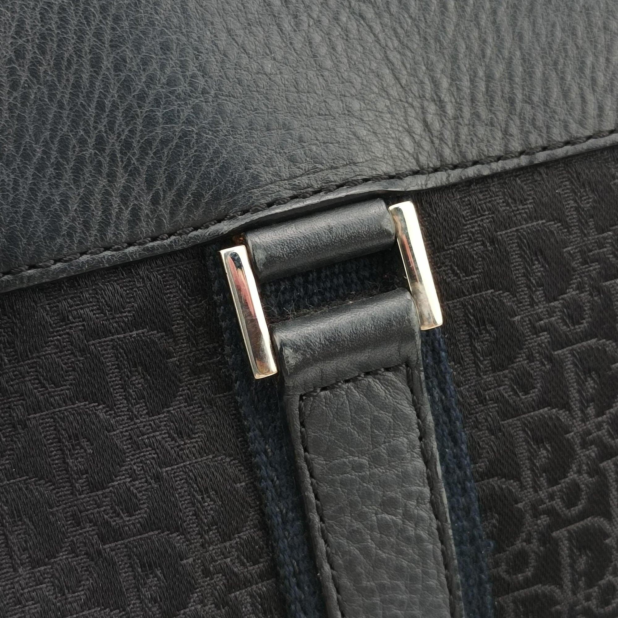 Pre-owned Christian Dior Street Chic Trotter Black×Navy Canvas×Leather  handbag | stylenewstar