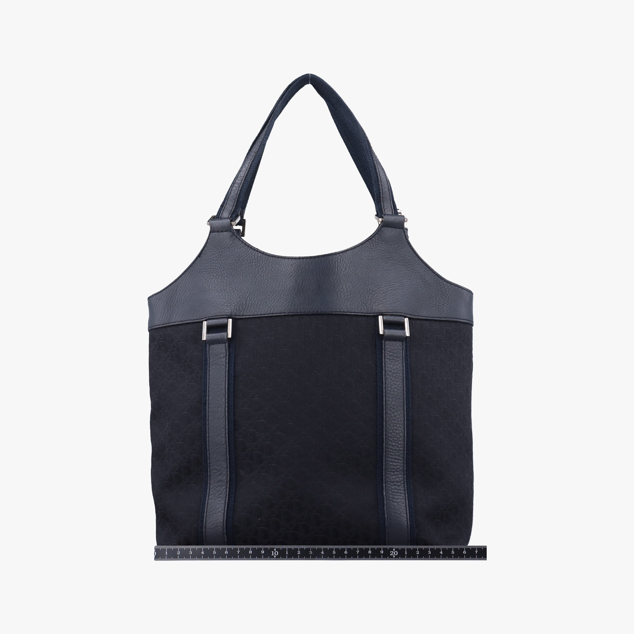 Pre-owned Christian Dior Street Chic Trotter Black×Navy Canvas×Leather  handbag | stylenewstar