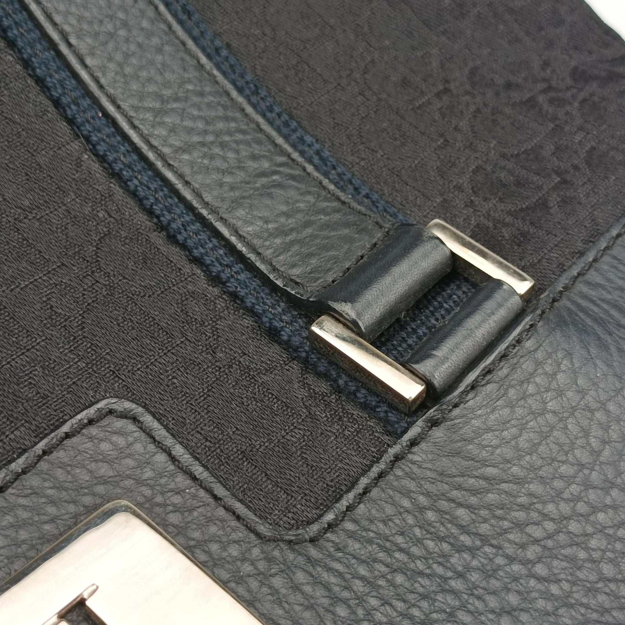 Pre-owned Christian Dior Street Chic Trotter Black×Navy Canvas×Leather  handbag | stylenewstar