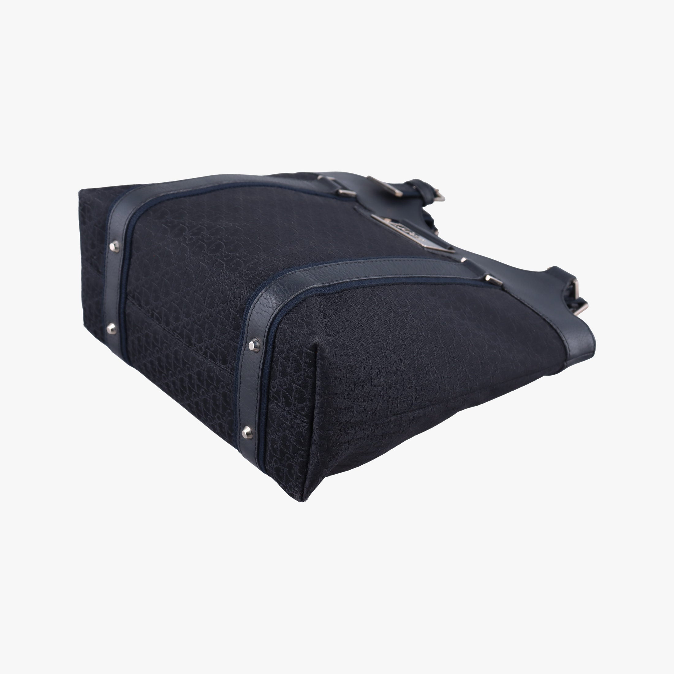 Pre-owned Christian Dior Street Chic Trotter Black×Navy Canvas×Leather  handbag | stylenewstar
