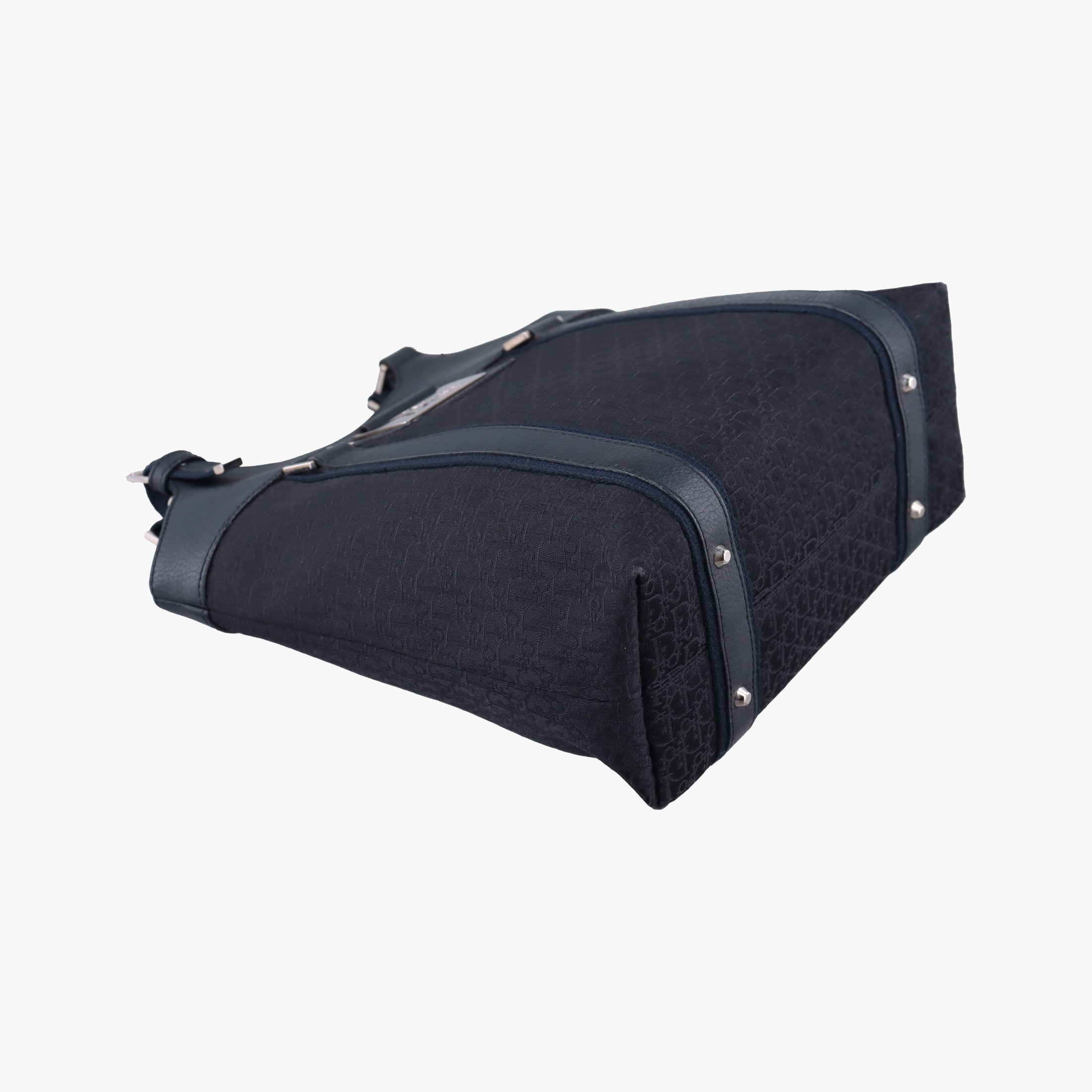 Pre-owned Christian Dior Street Chic Trotter Black×Navy Canvas×Leather  handbag | stylenewstar
