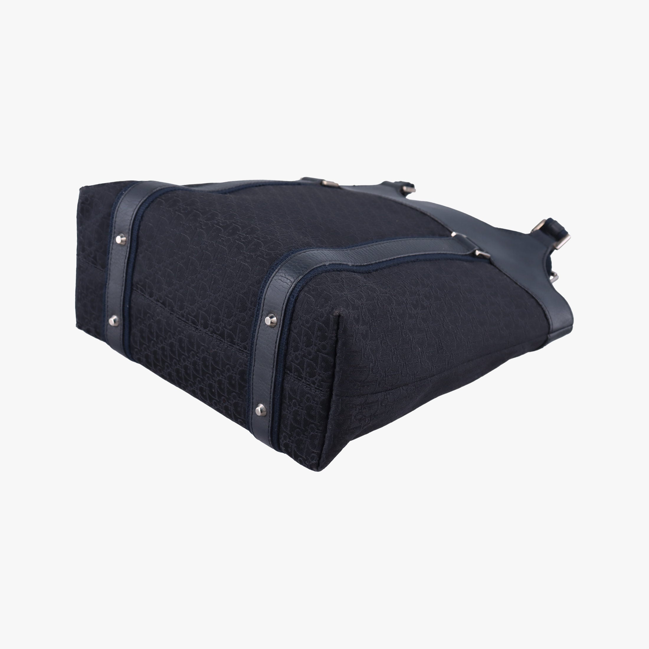 Pre-owned Christian Dior Street Chic Trotter Black×Navy Canvas×Leather  handbag | stylenewstar