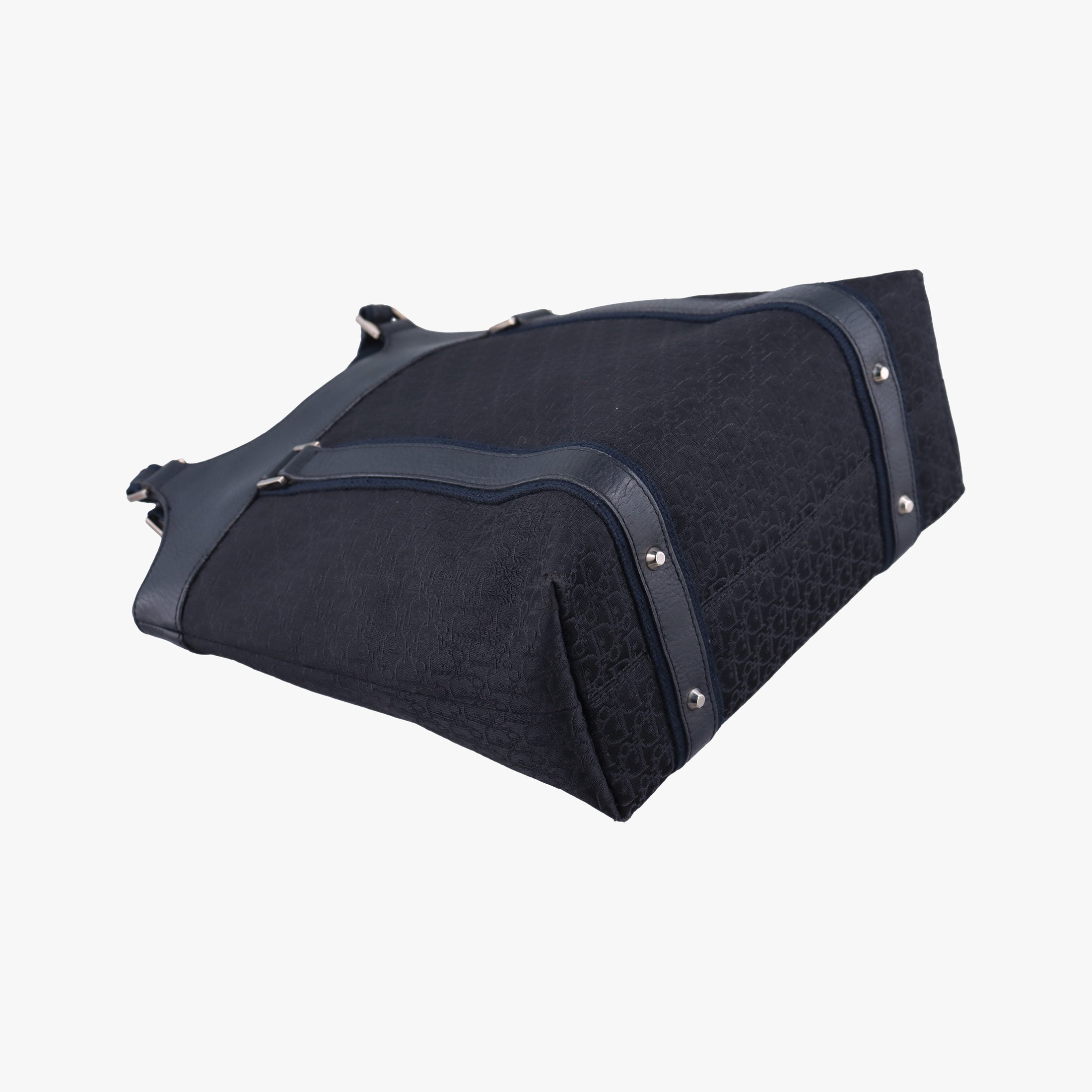 Pre-owned Christian Dior Street Chic Trotter Black×Navy Canvas×Leather  handbag | stylenewstar