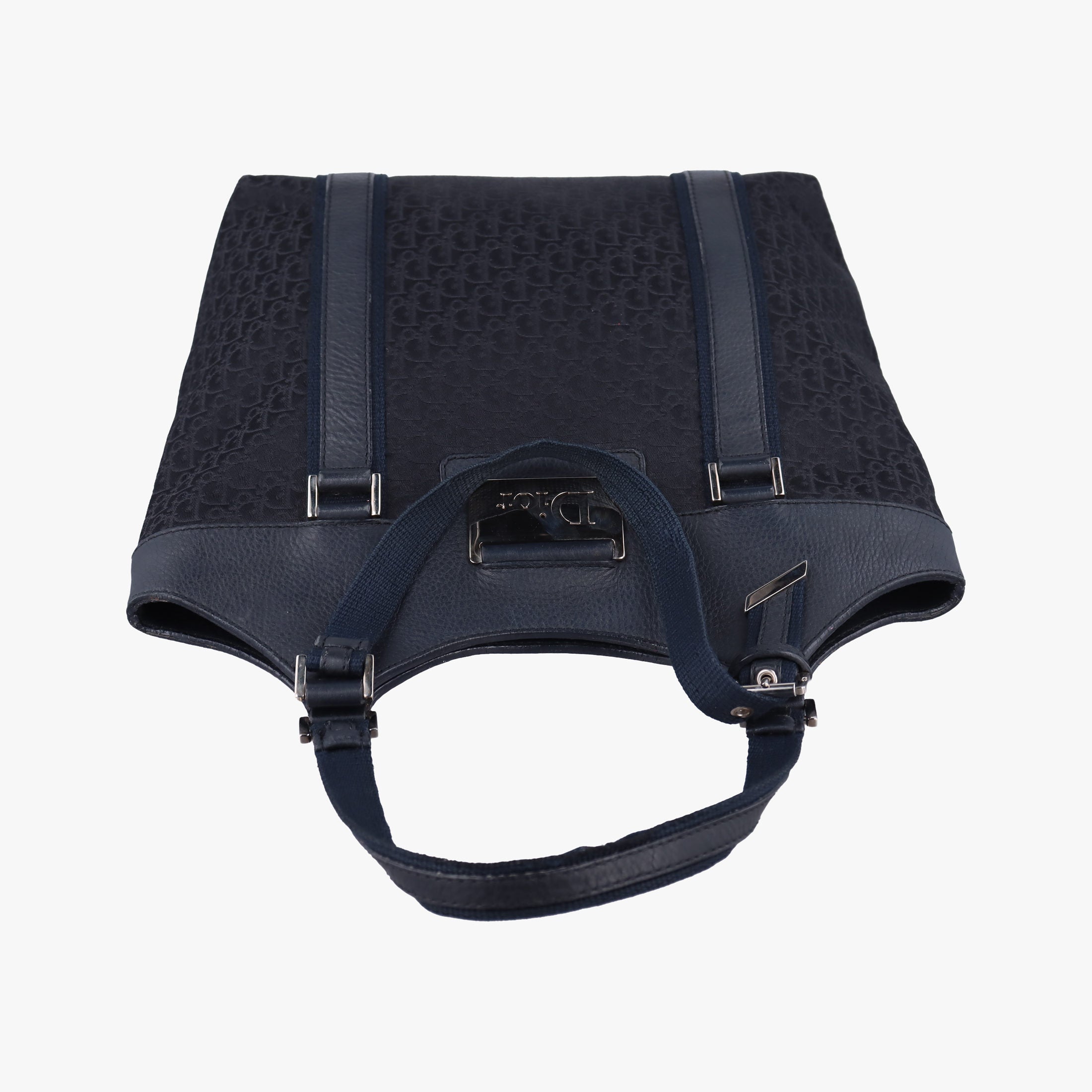 Pre-owned Christian Dior Street Chic Trotter Black×Navy Canvas×Leather  handbag | stylenewstar
