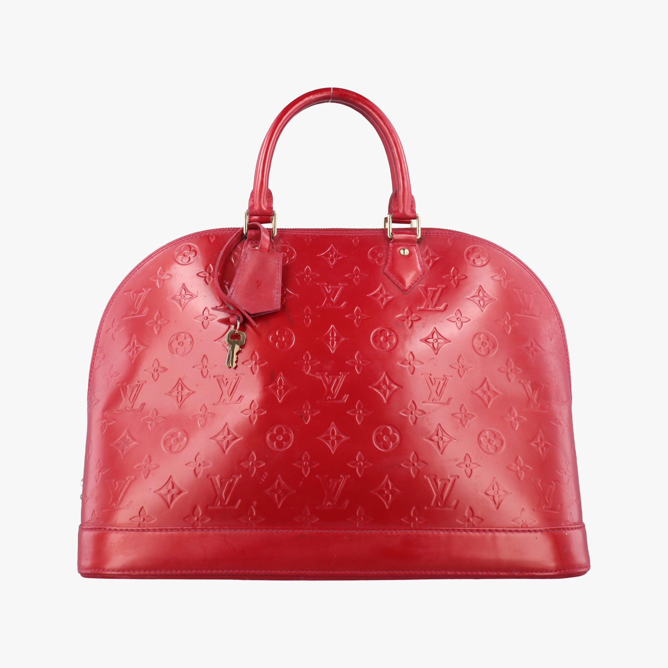 Pre-owned Louis Vuitton Alma GM pomme d'amour Vernis M93596 handbag | stylenewstar