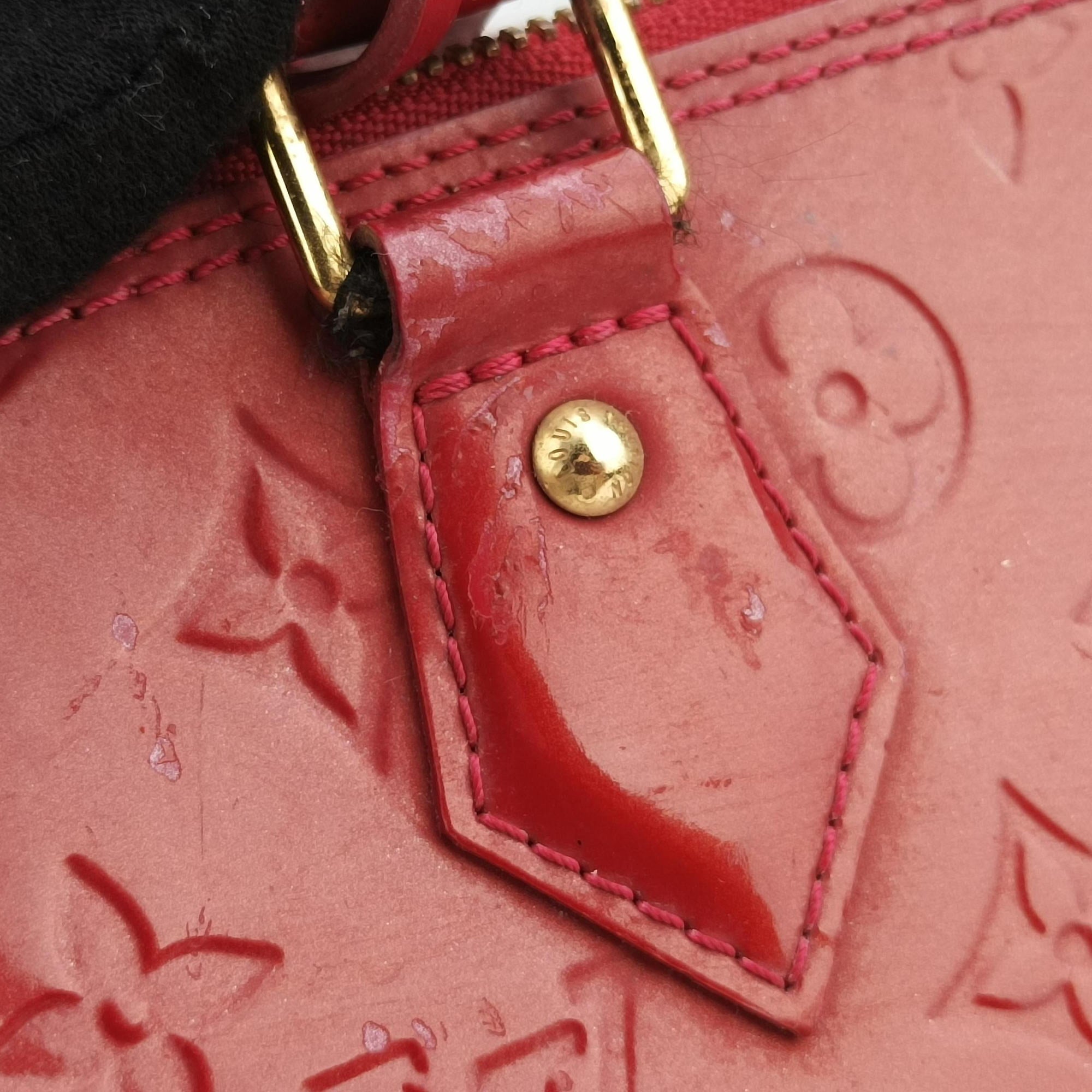 Pre-owned Louis Vuitton Alma GM pomme d'amour Vernis M93596 handbag | stylenewstar