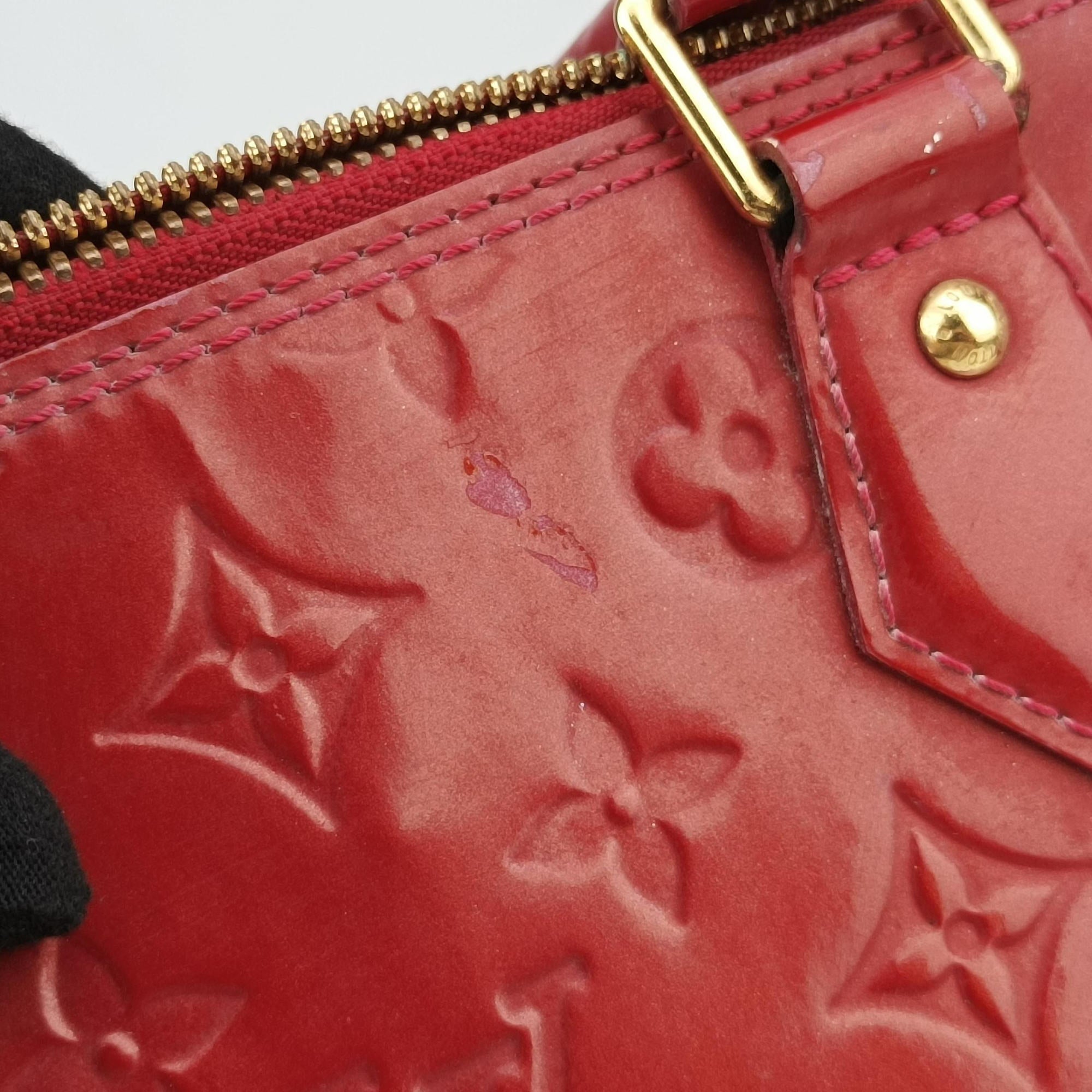Pre-owned Louis Vuitton Alma GM pomme d'amour Vernis M93596 handbag | stylenewstar