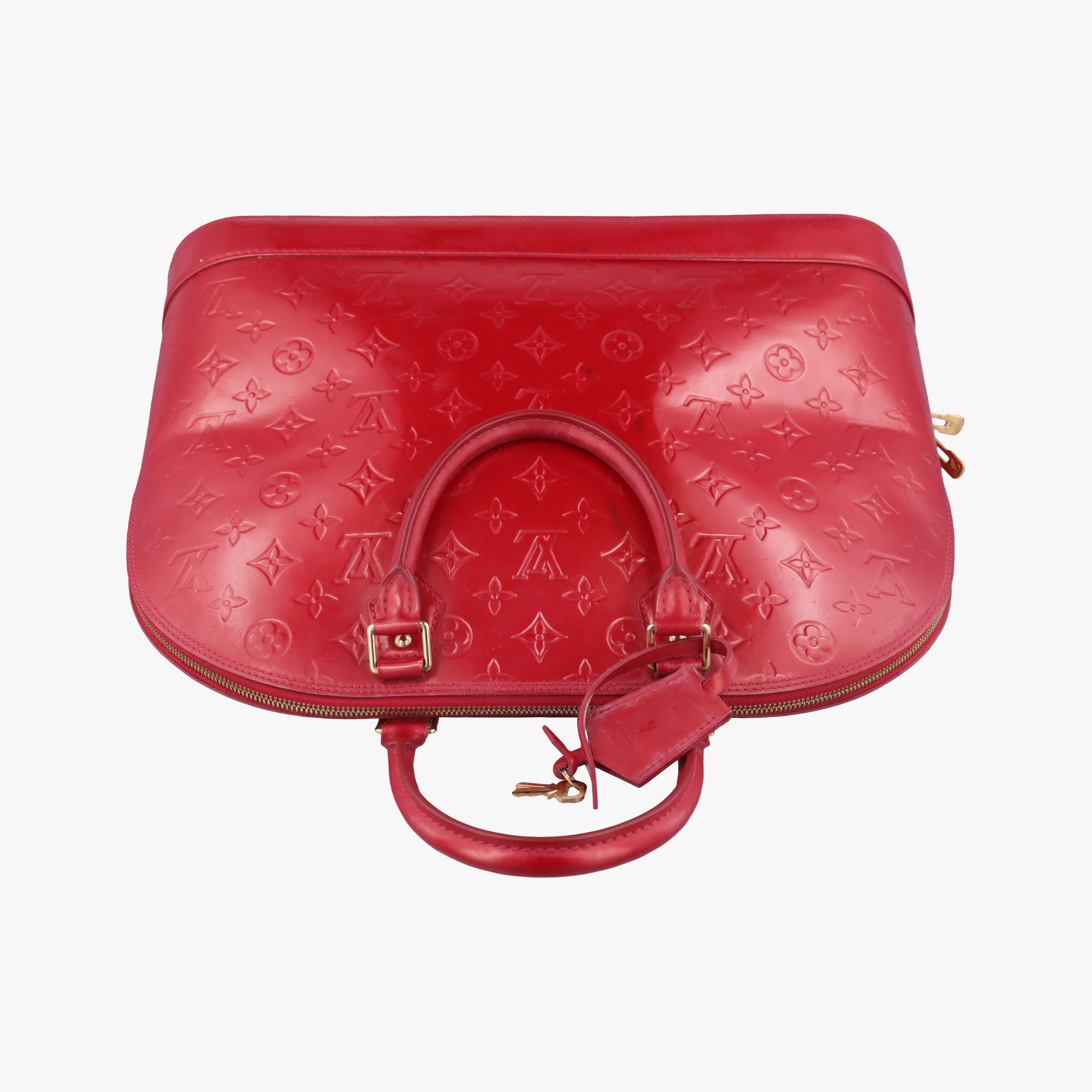 Pre-owned Louis Vuitton Alma GM pomme d'amour Vernis M93596 handbag | stylenewstar