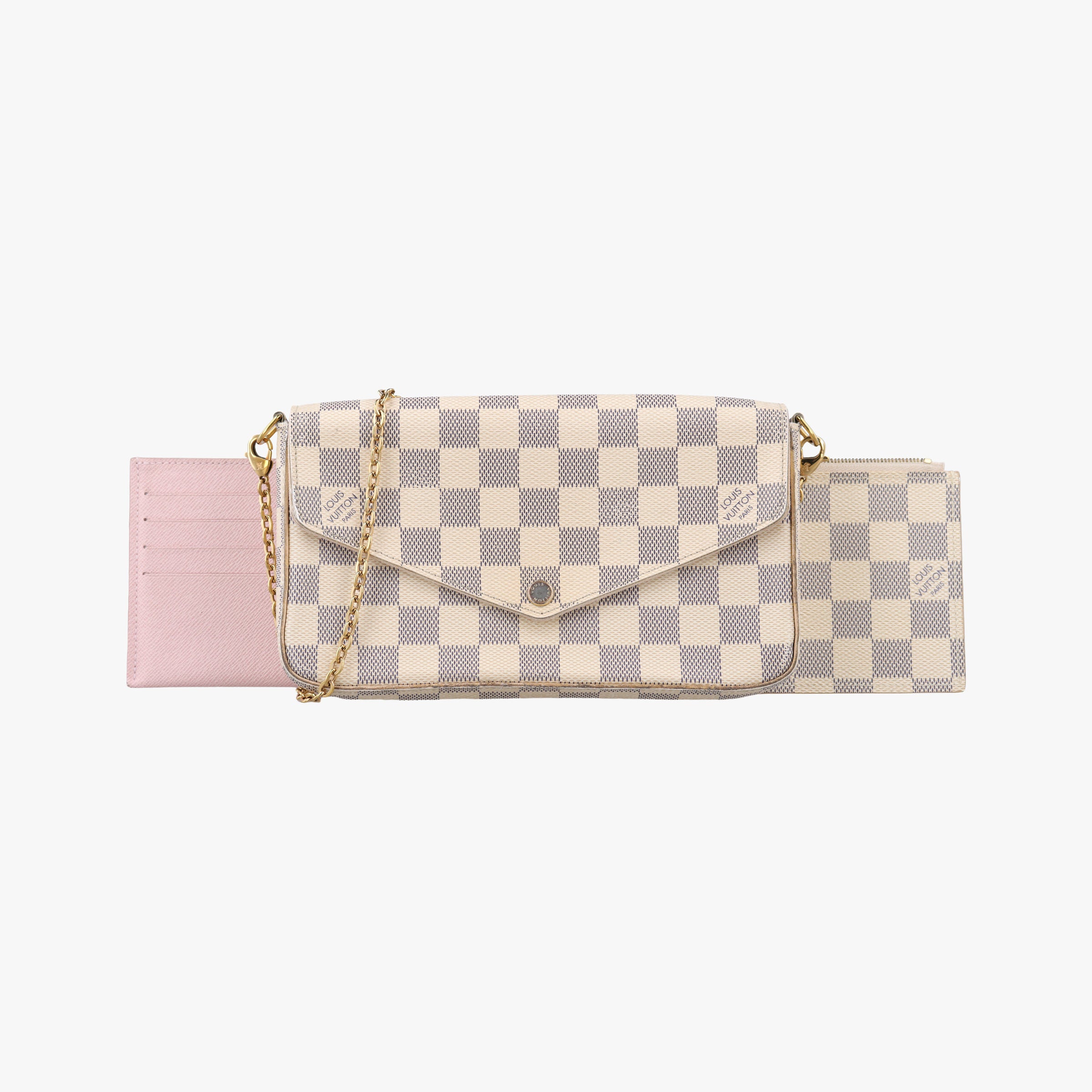 Pre-owned Louis Vuitton Pochette Felicie Azur Damier Canvas N63106 shoulderbag | stylenewstar