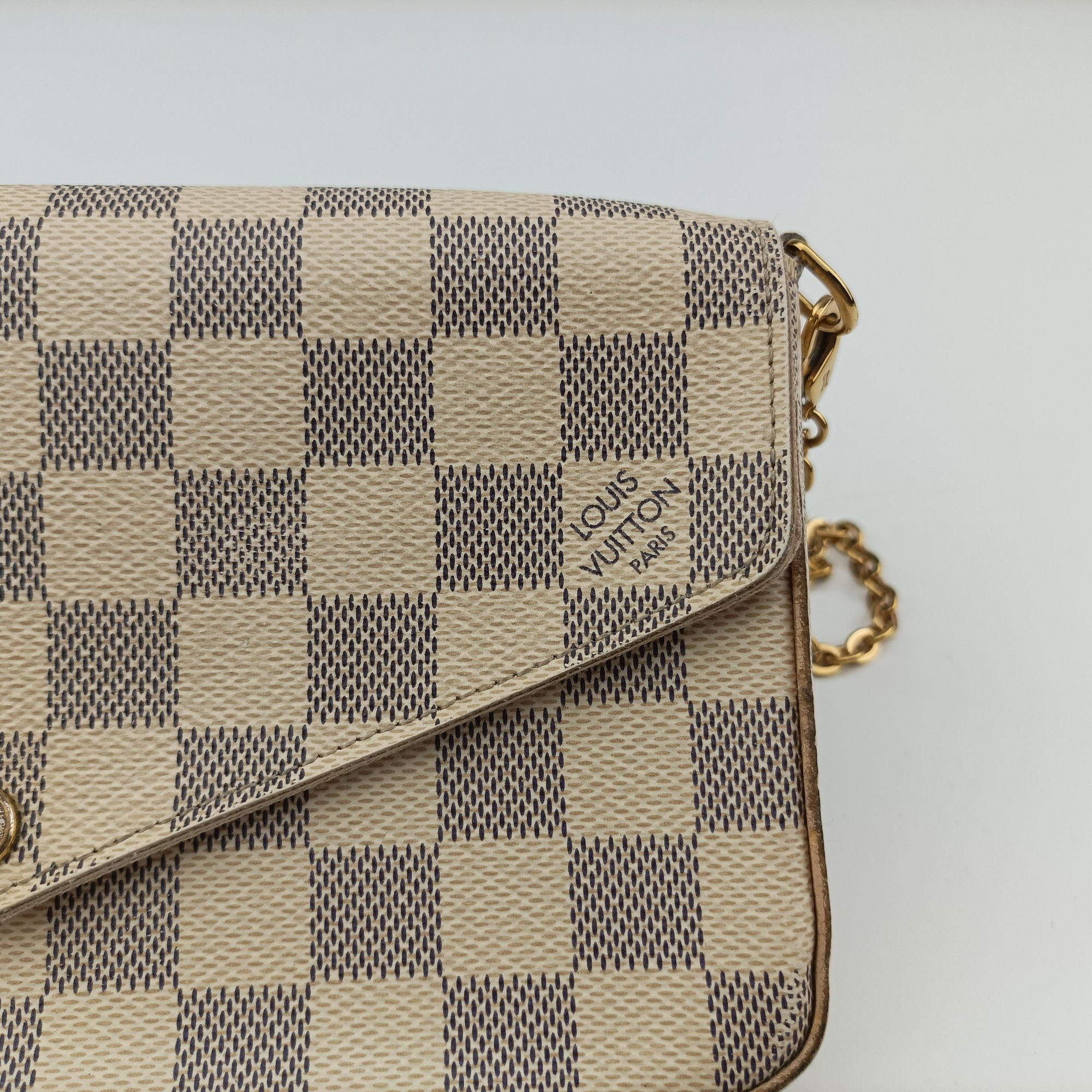 Pre-owned Louis Vuitton Pochette Felicie Azur Damier Canvas N63106 shoulderbag | stylenewstar