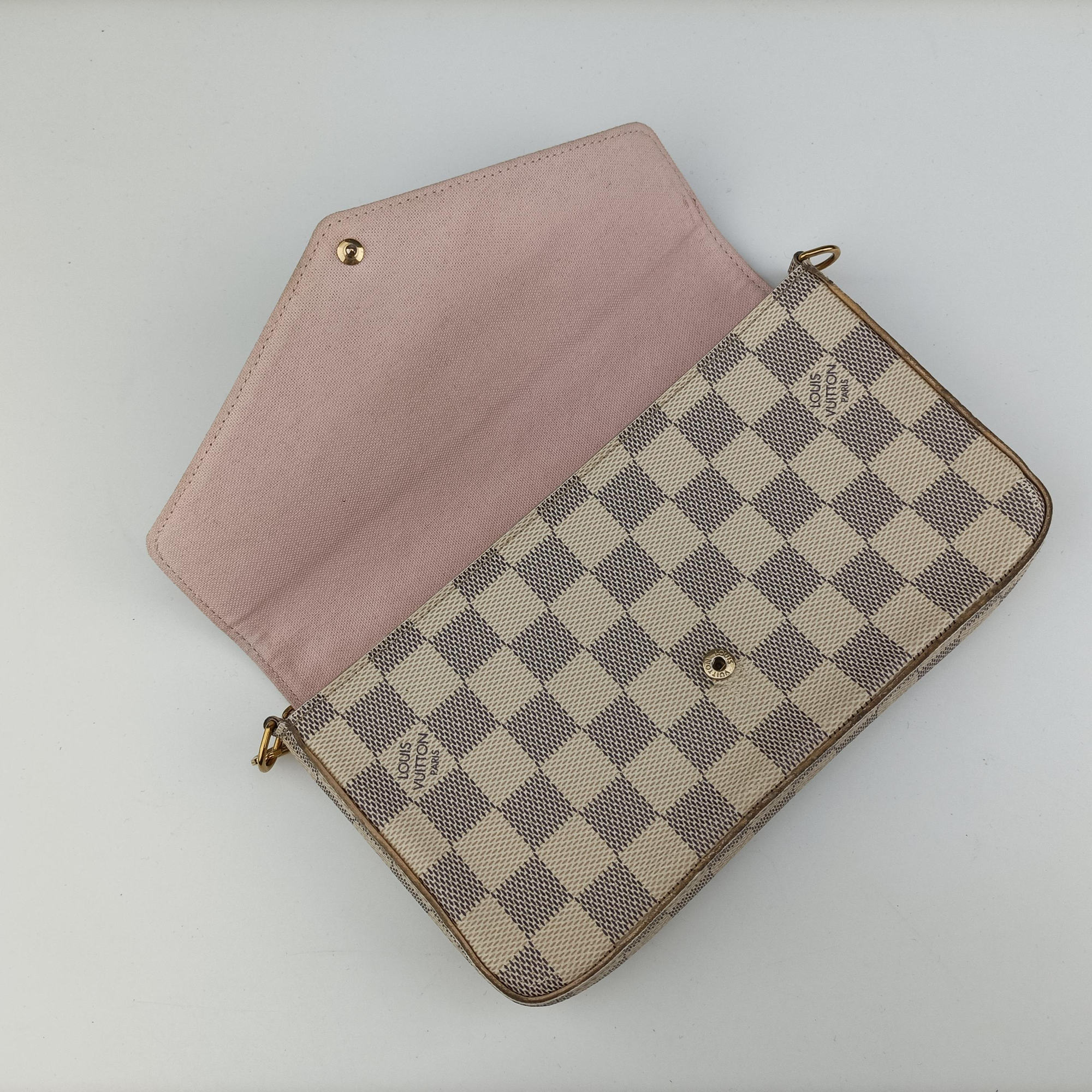 Pre-owned Louis Vuitton Pochette Felicie Azur Damier Canvas N63106 shoulderbag | stylenewstar