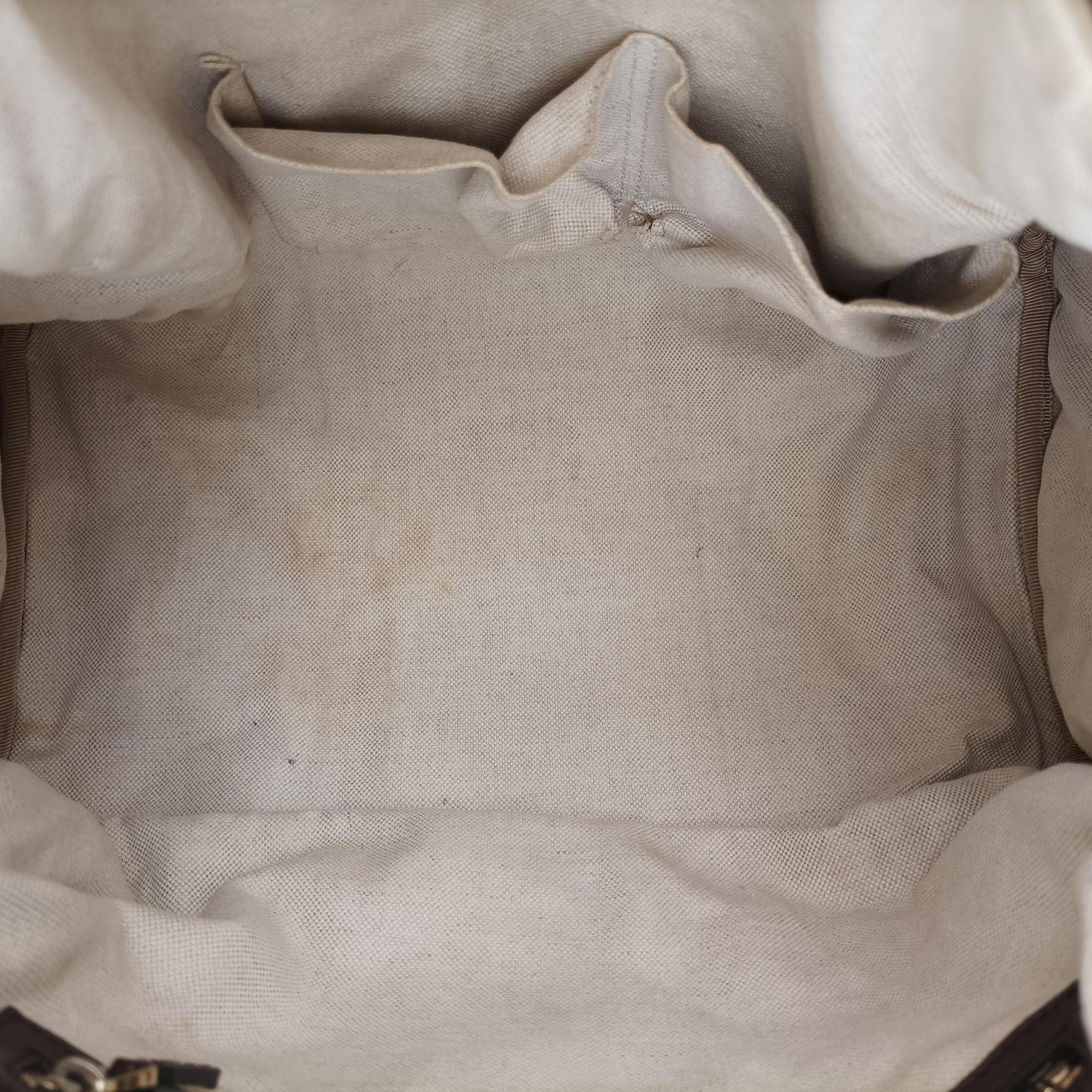 Pre-owned Gucci Sherry Line Beige×green×red canvas×leather 247205 shoulderbag | stylenewstar
