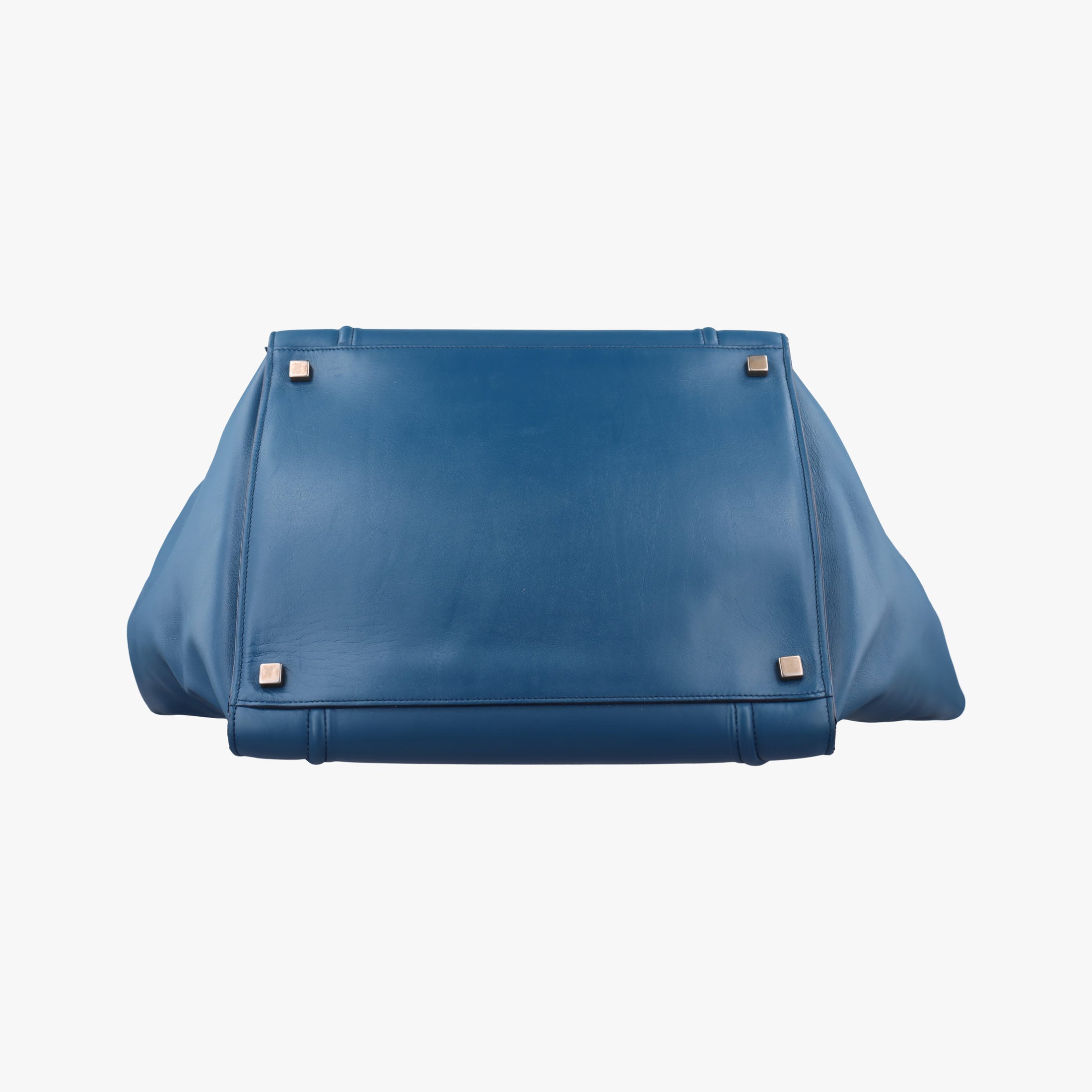 Pre-owned Celine Luggage Square Phantom Blue Leather  handbag | stylenewstar