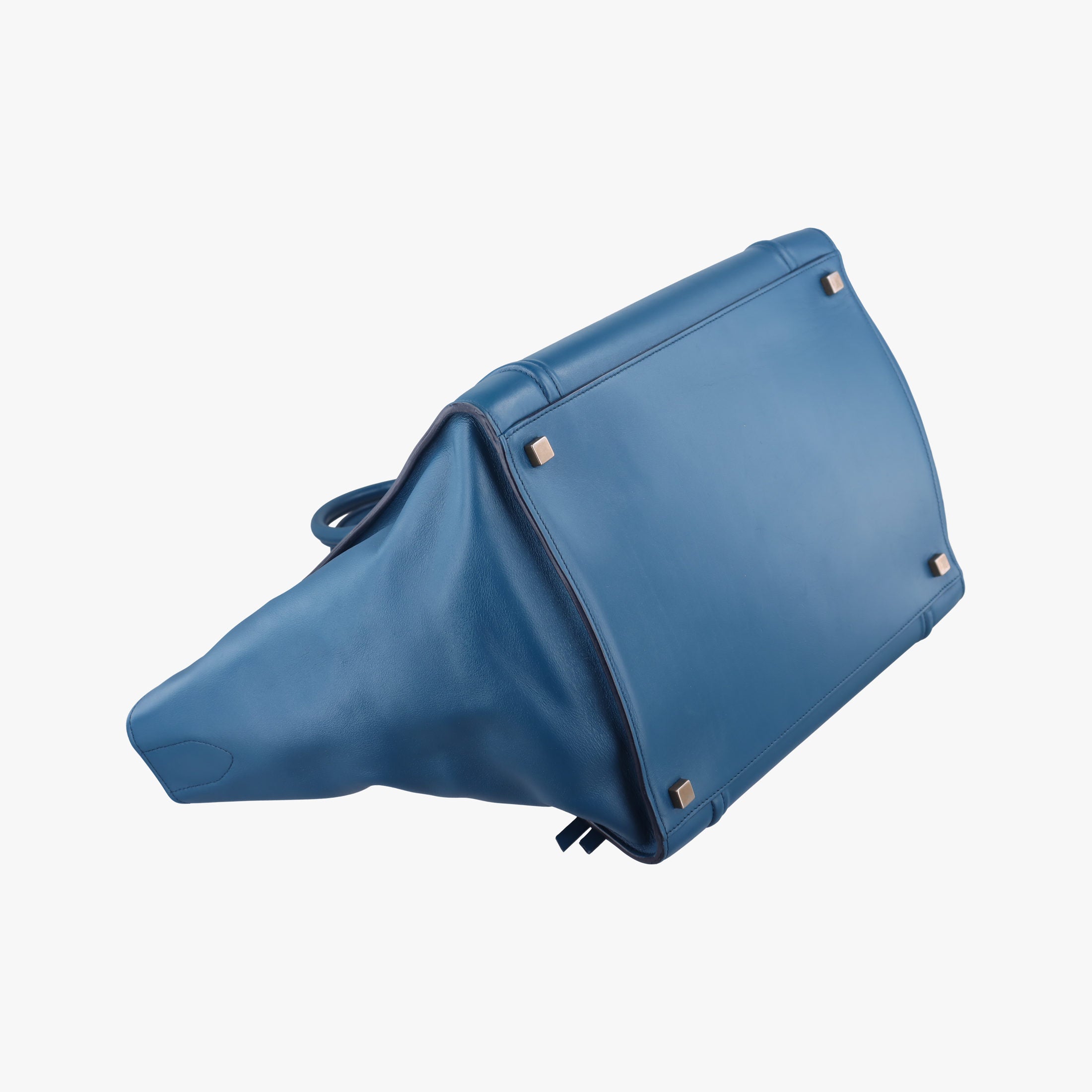 Pre-owned Celine Luggage Square Phantom Blue Leather  handbag | stylenewstar