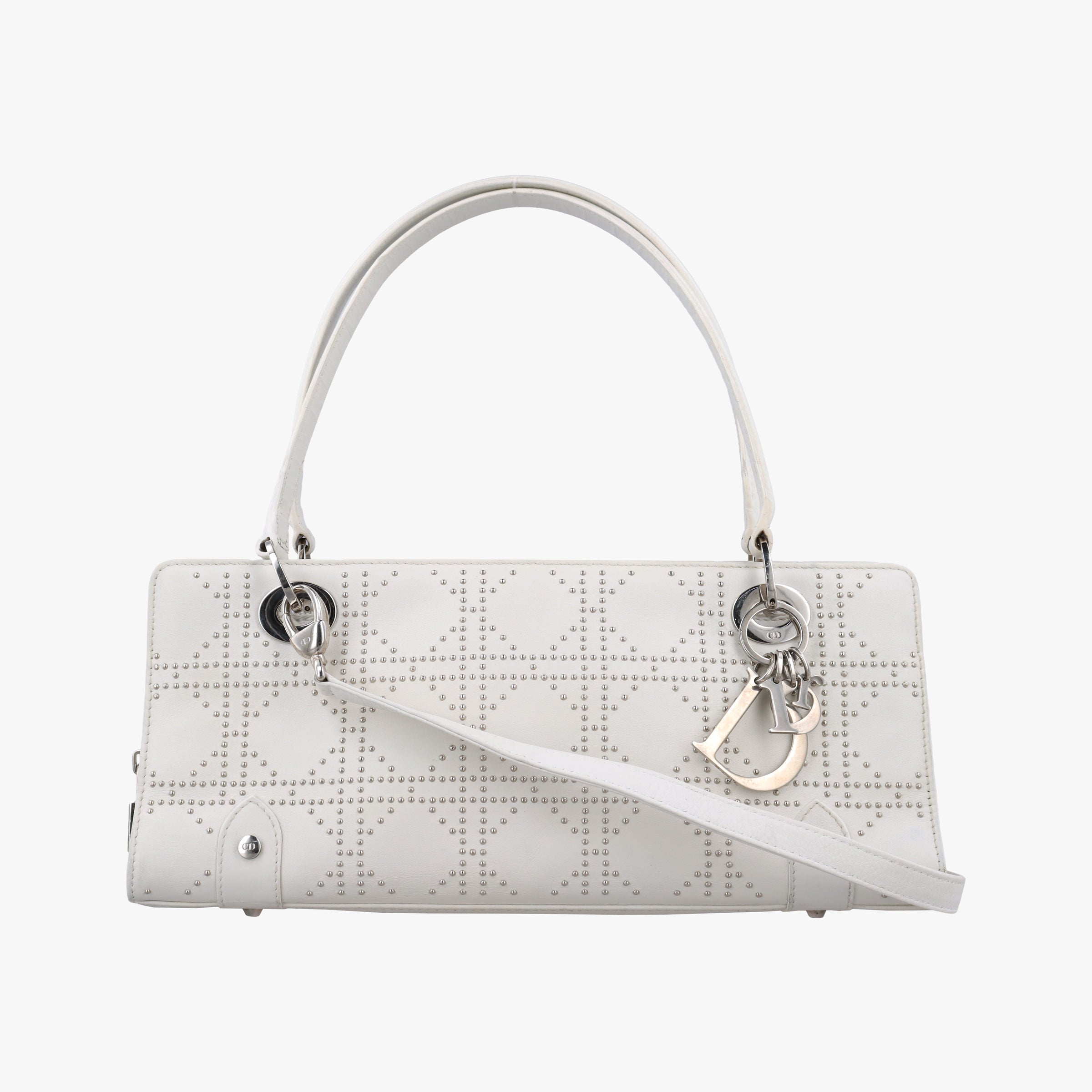 Pre-owned Christian Dior Lady D-Joy White leather  shoulderbag | stylenewstar