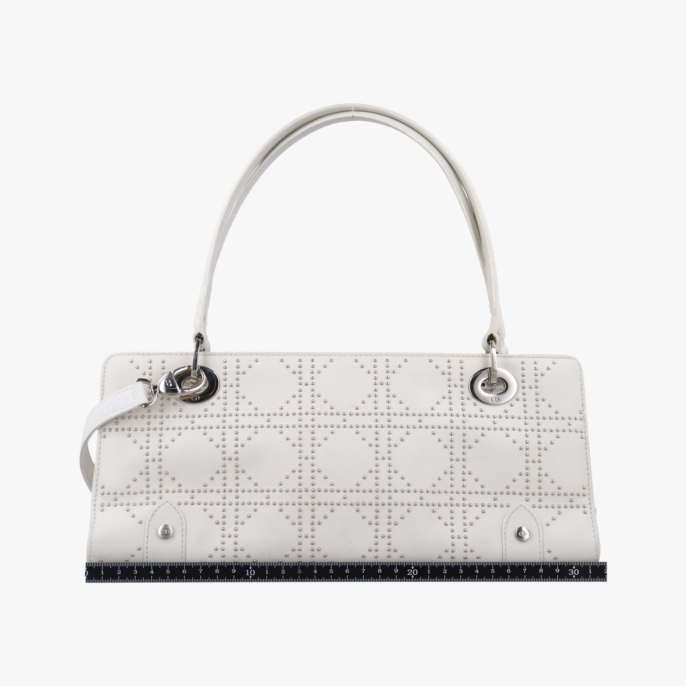 Pre-owned Christian Dior Lady D-Joy White leather  shoulderbag | stylenewstar