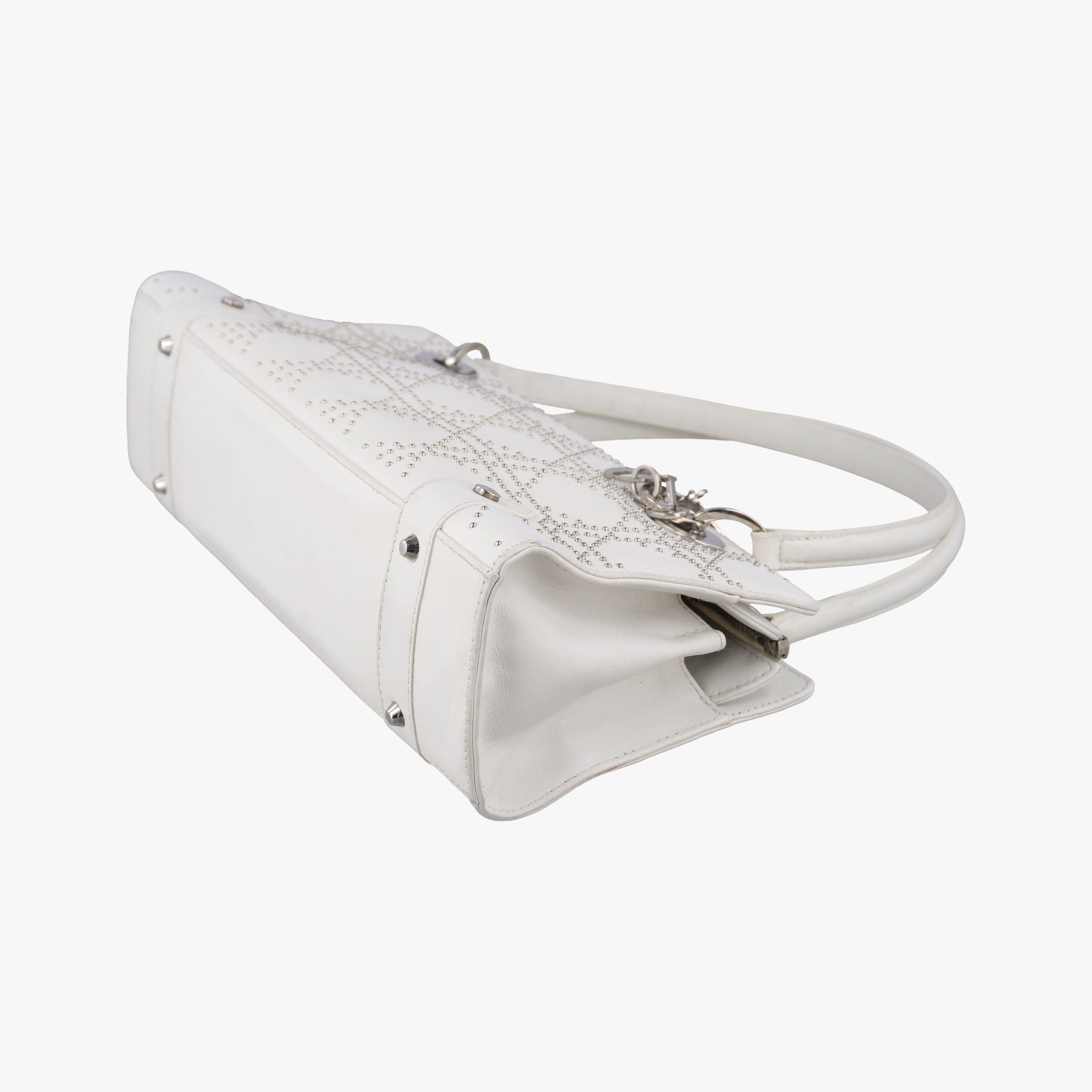 Pre-owned Christian Dior Lady D-Joy White leather  shoulderbag | stylenewstar