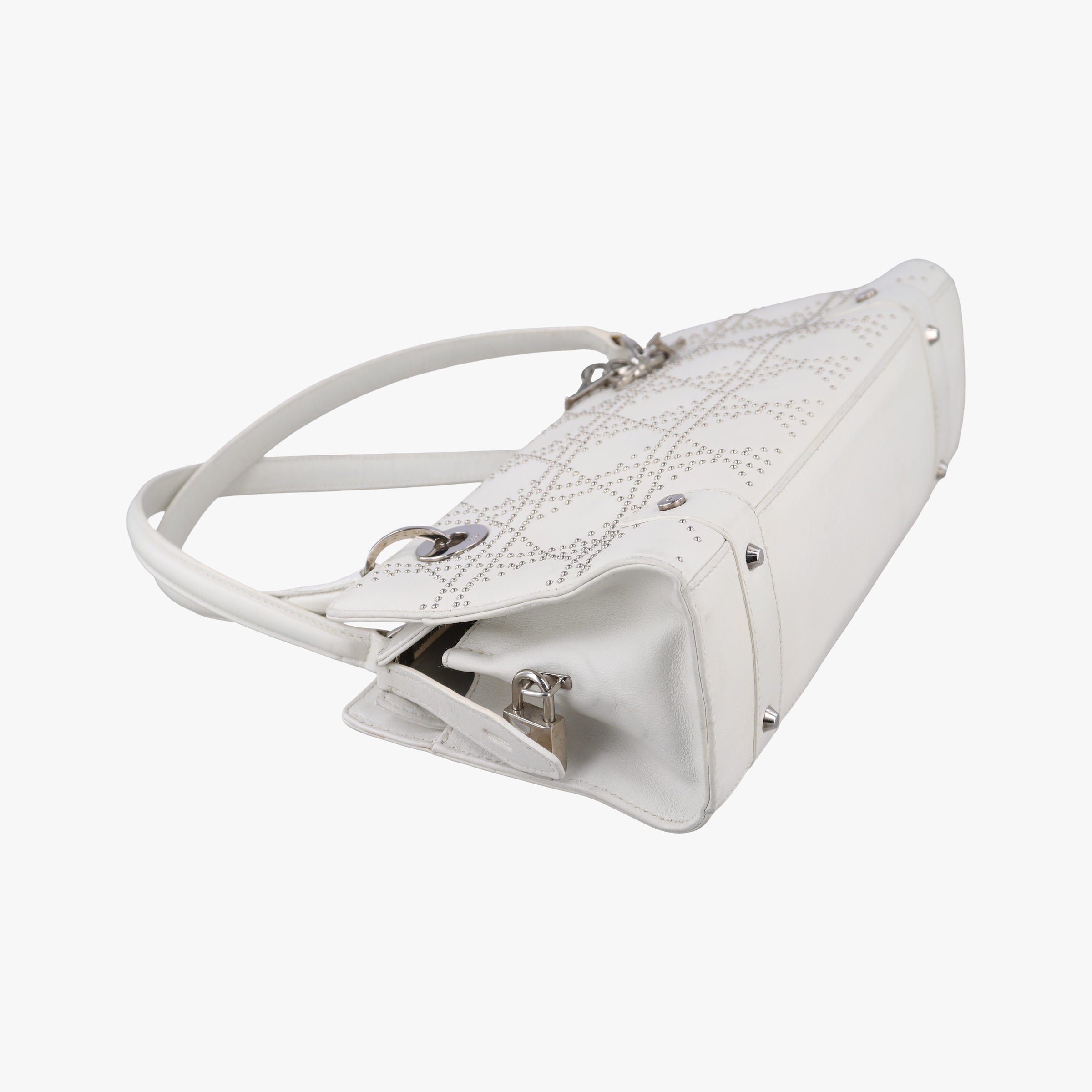 Pre-owned Christian Dior Lady D-Joy White leather  shoulderbag | stylenewstar