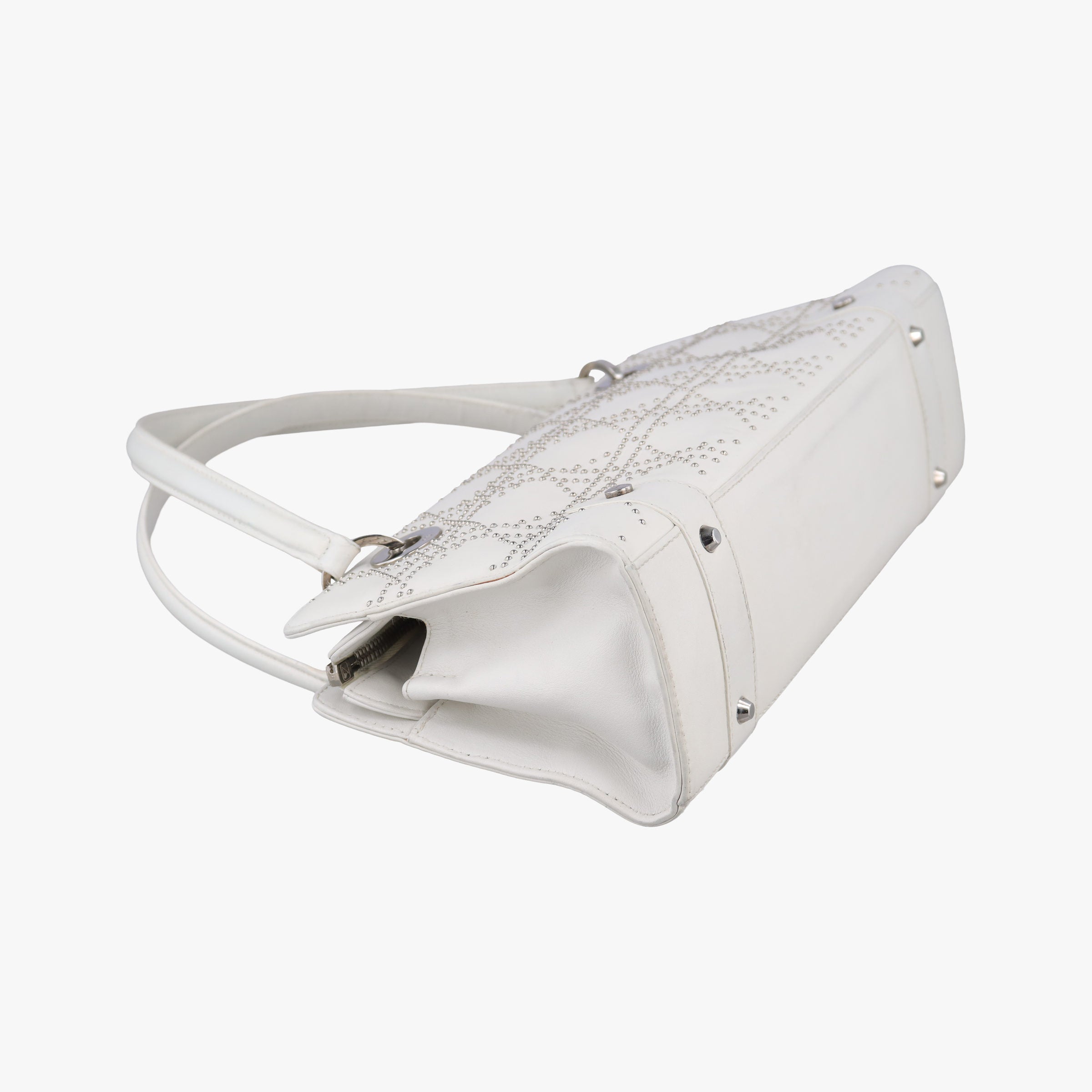 Pre-owned Christian Dior Lady D-Joy White leather  shoulderbag | stylenewstar