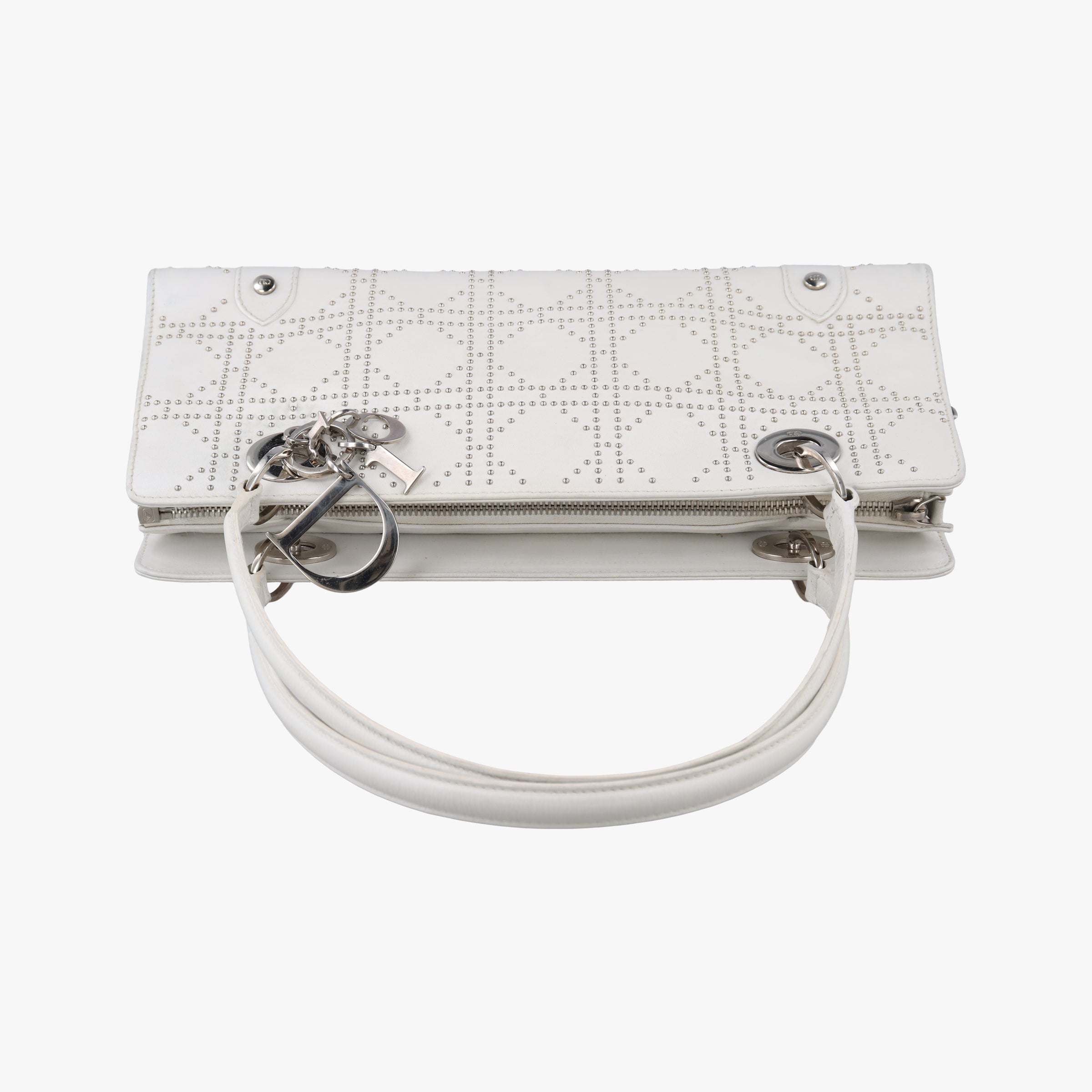 Pre-owned Christian Dior Lady D-Joy White leather  shoulderbag | stylenewstar