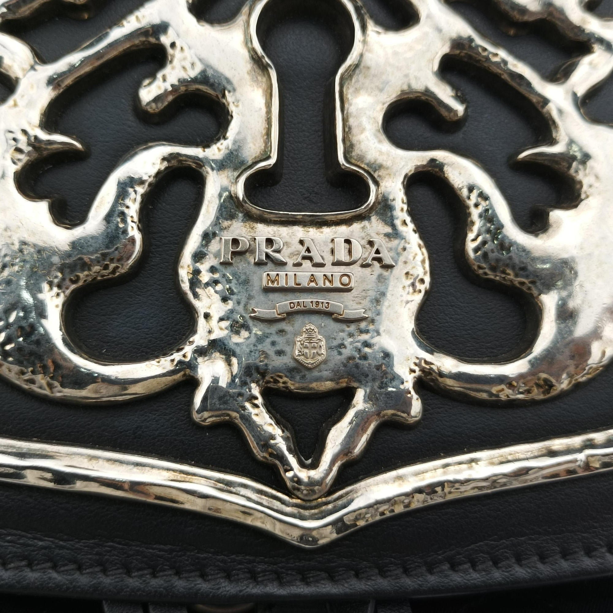 Vintage Prada Corsaire Black Leather x nylon  shoulderbag | stylenewstar
