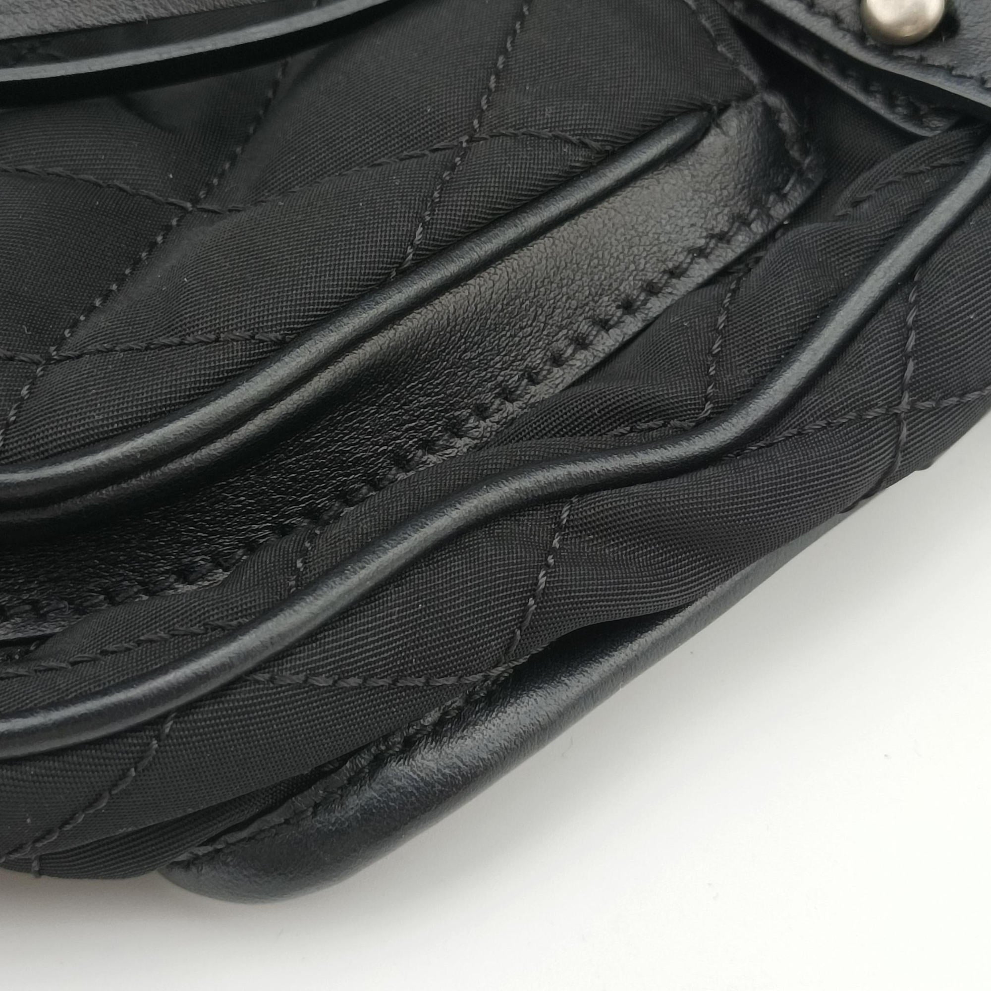 Vintage Prada Corsaire Black Leather x nylon  shoulderbag | stylenewstar