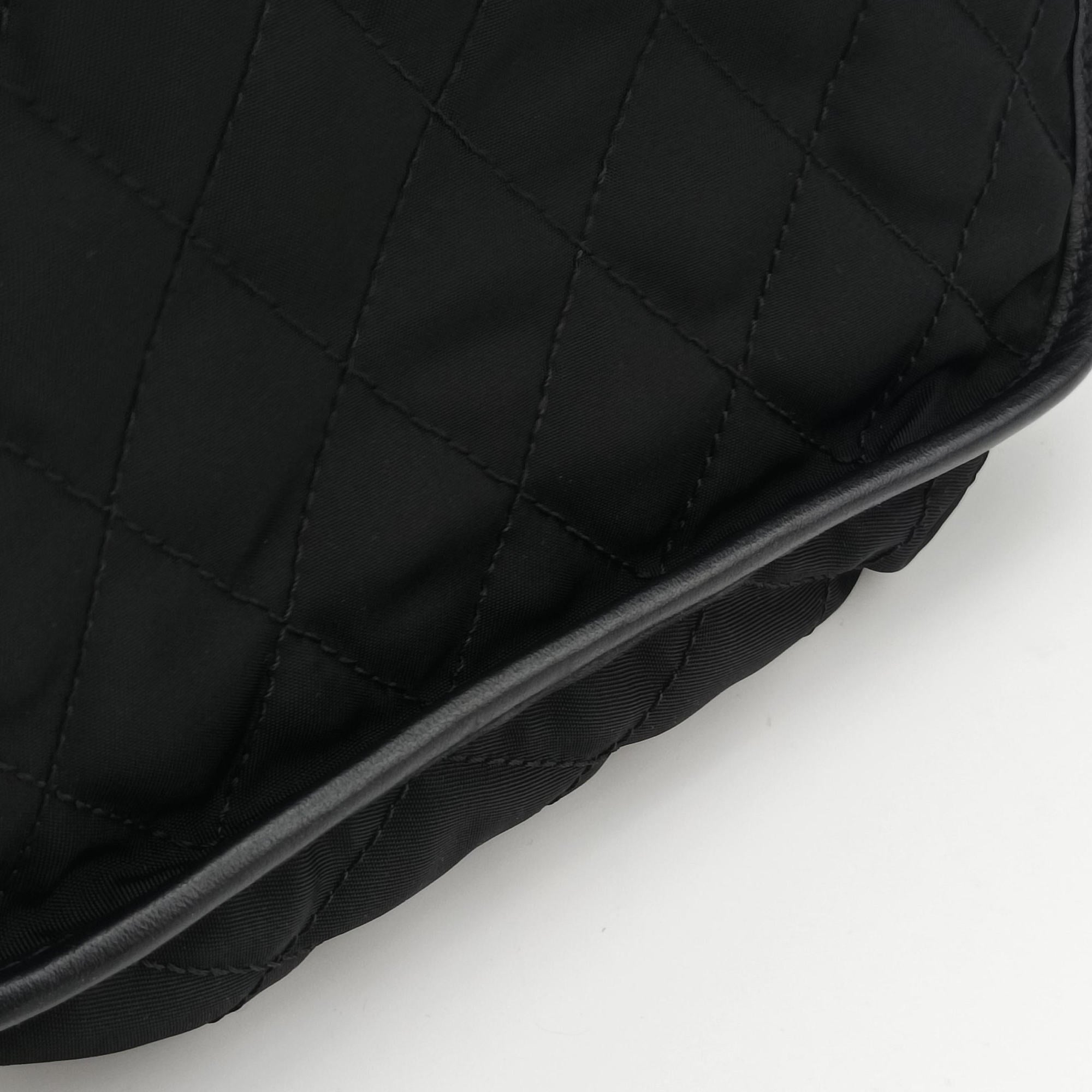 Vintage Prada Corsaire Black Leather x nylon  shoulderbag | stylenewstar