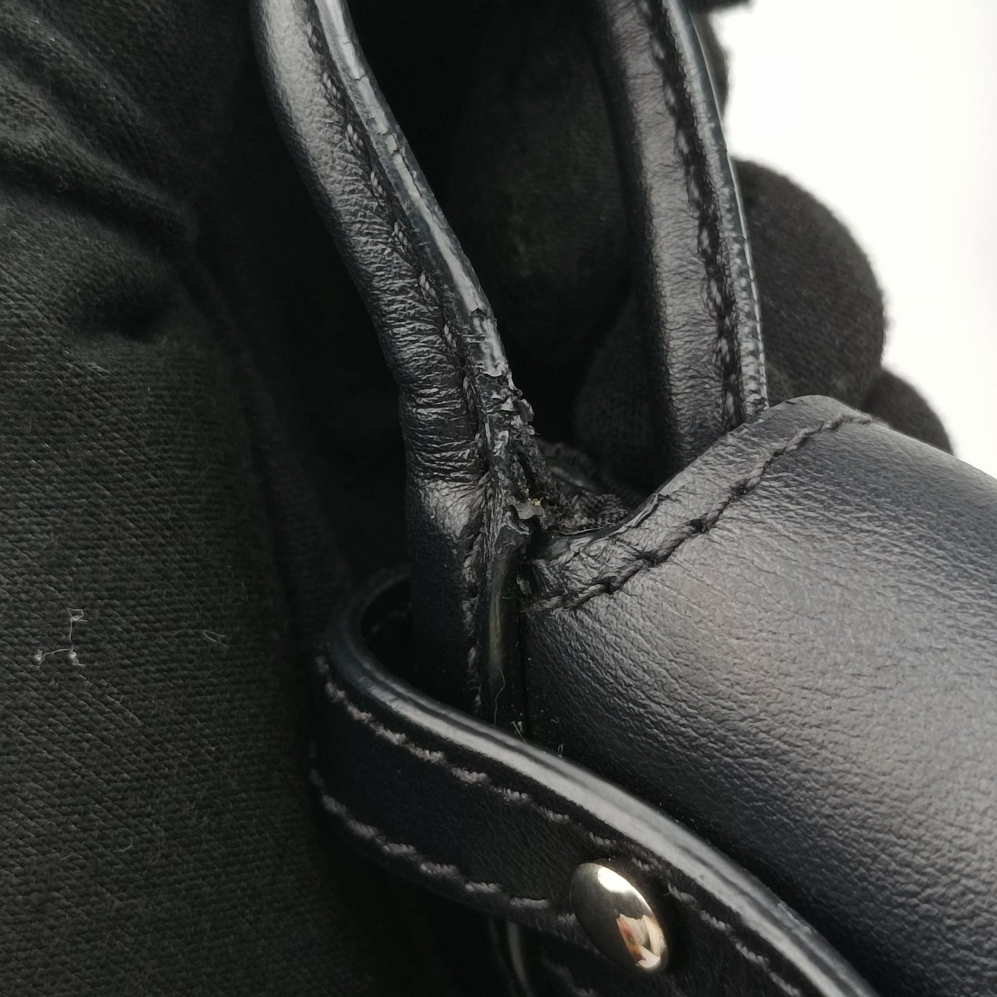 Vintage Prada Corsaire Black Leather x nylon  shoulderbag | stylenewstar
