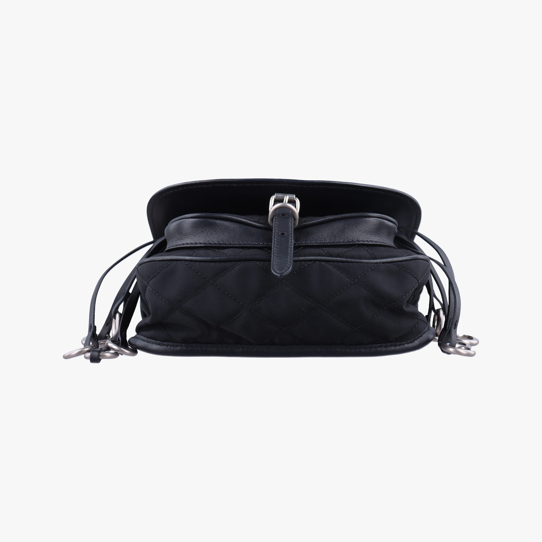 Vintage Prada Corsaire Black Leather x nylon  shoulderbag | stylenewstar