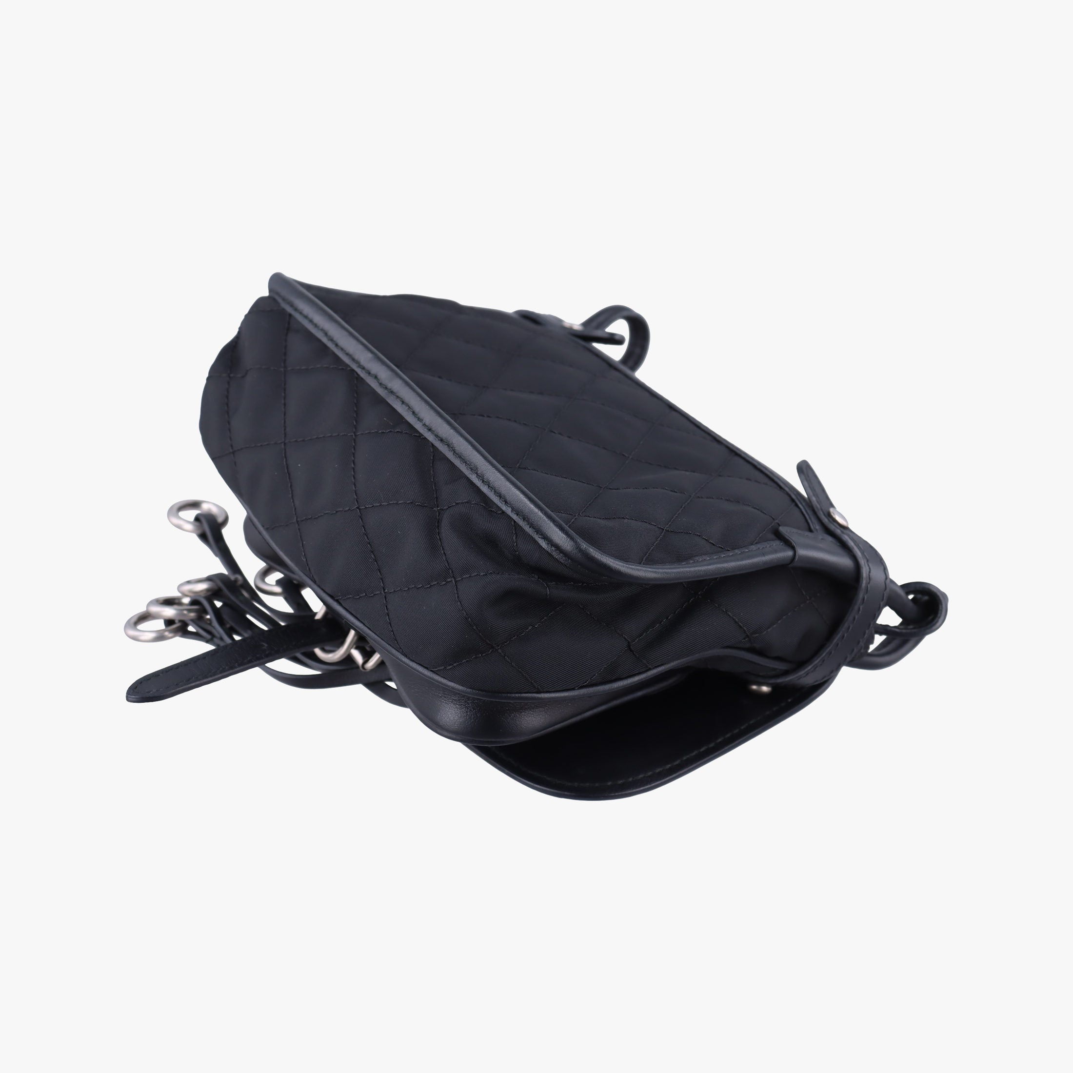 Vintage Prada Corsaire Black Leather x nylon  shoulderbag | stylenewstar