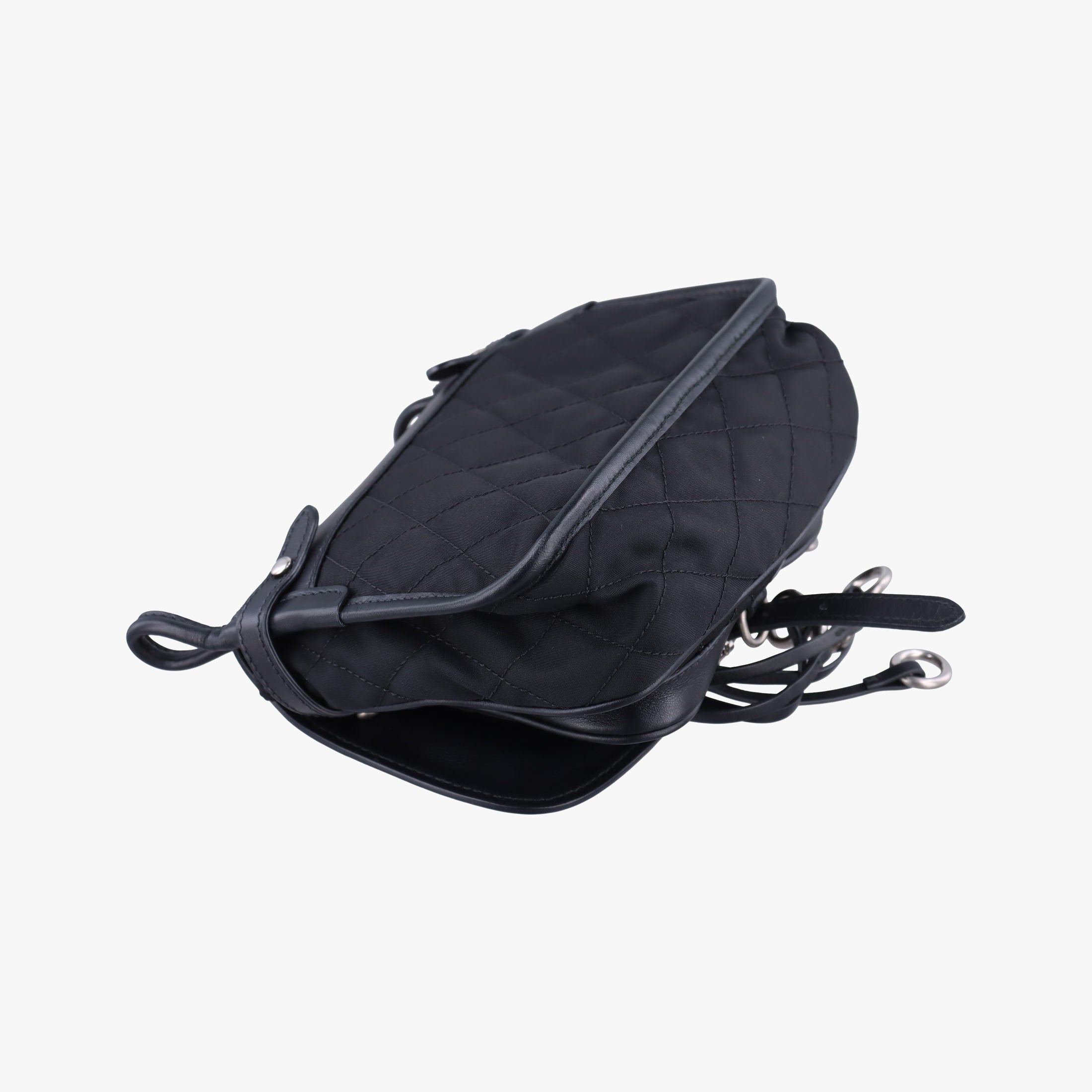 Vintage Prada Corsaire Black Leather x nylon  shoulderbag | stylenewstar