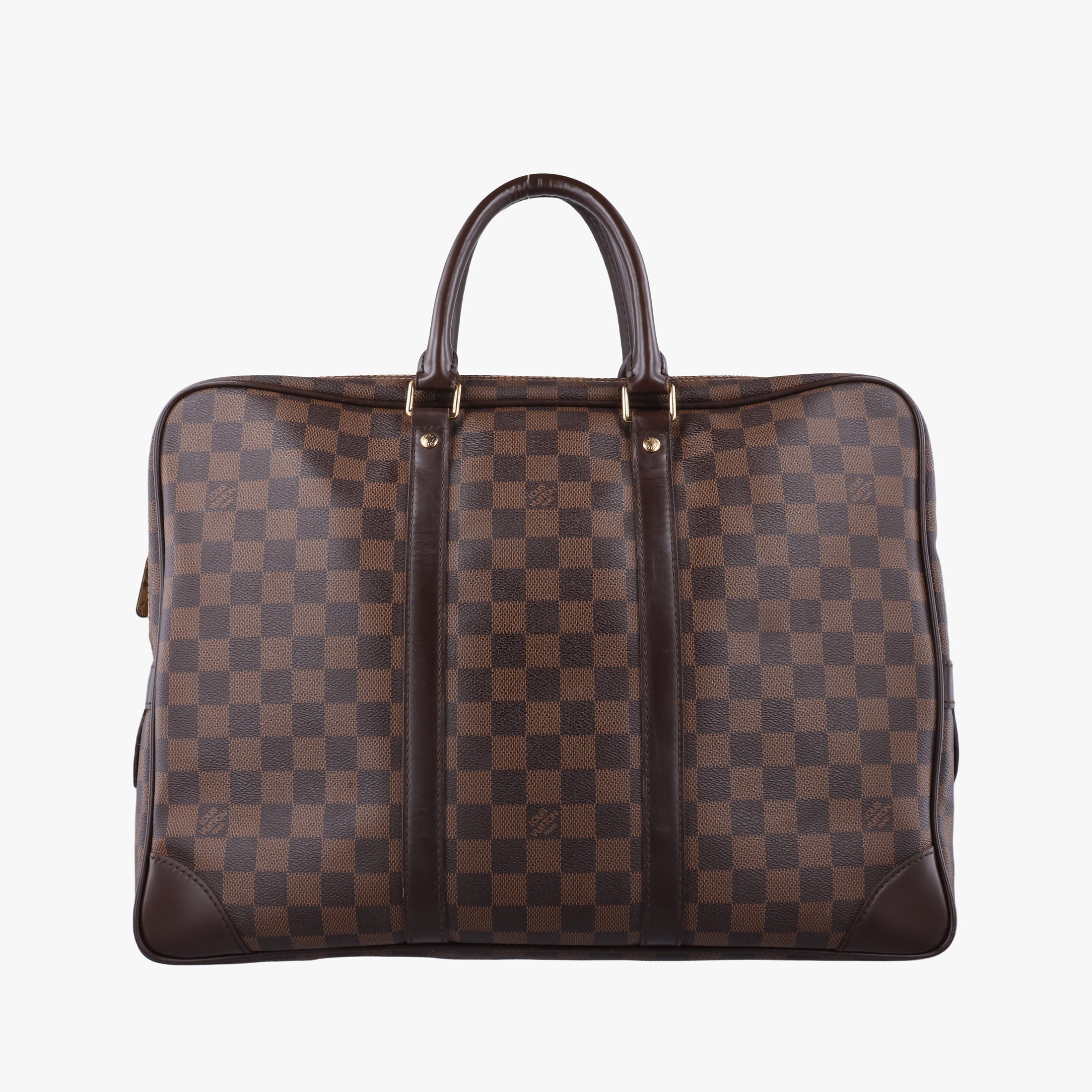 Pre-owned Louis Vuitton Porte Documents Voyage Ebene Damier Canvas M40225 handbag | stylenewstar