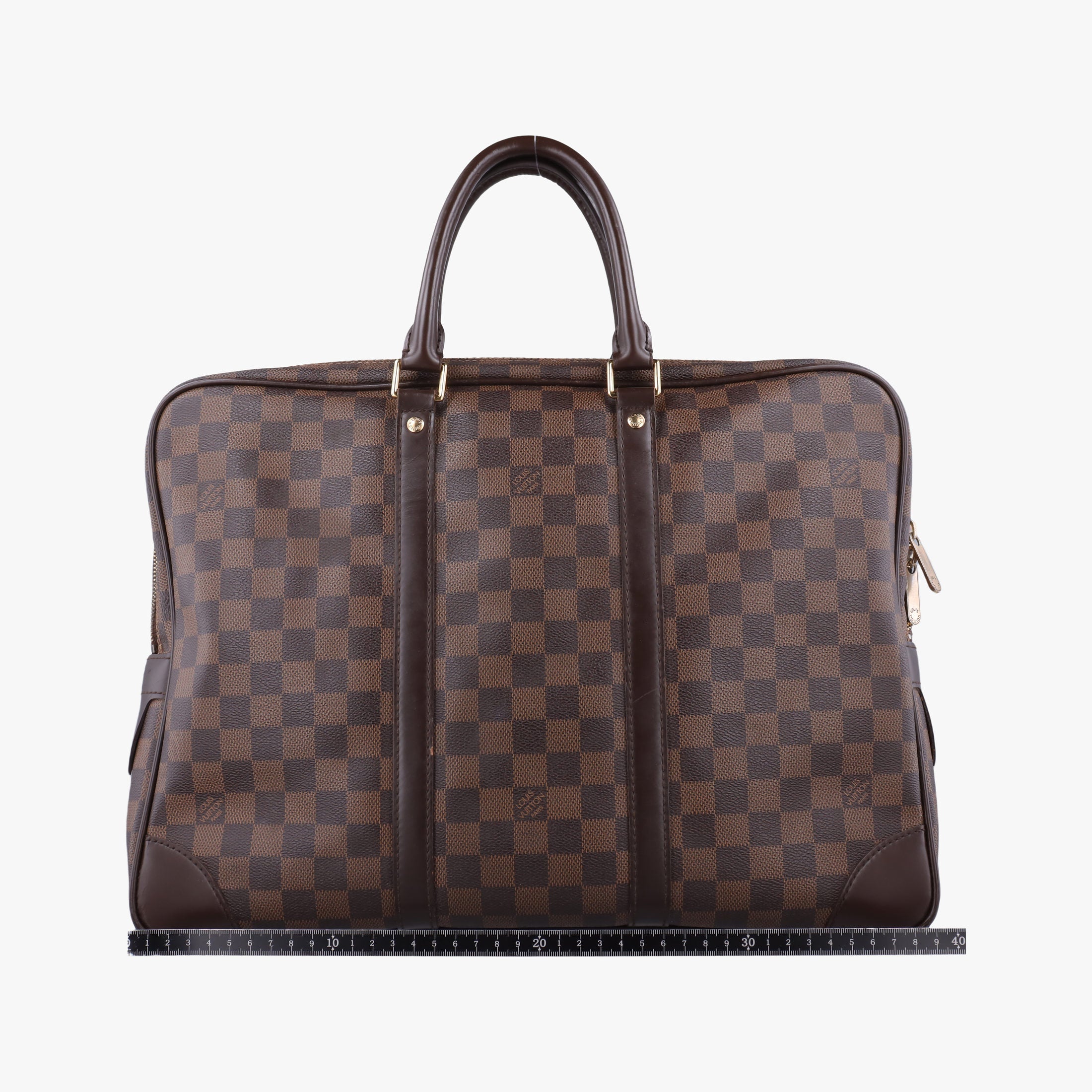 Pre-owned Louis Vuitton Porte Documents Voyage Ebene Damier Canvas M40225 handbag | stylenewstar