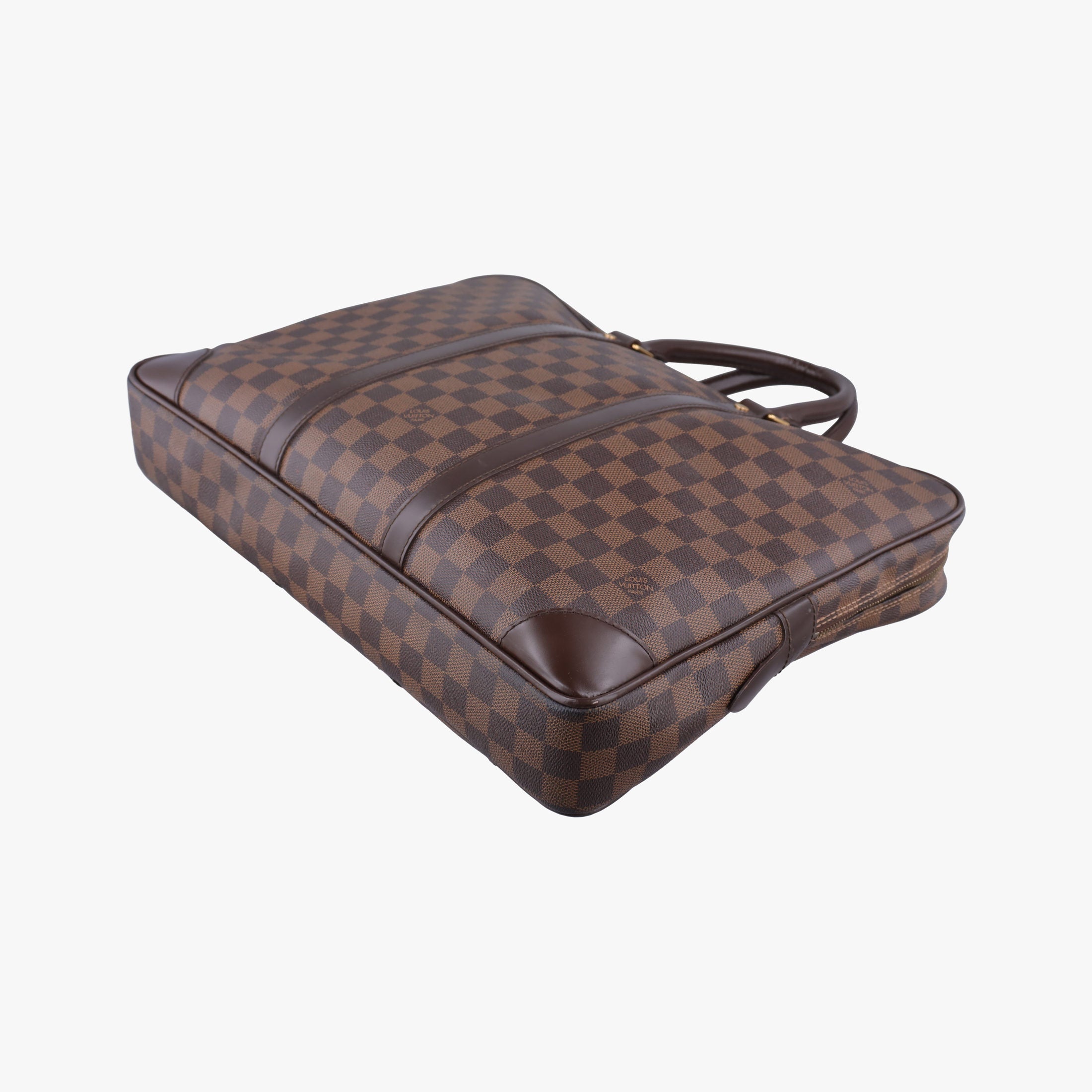 Pre-owned Louis Vuitton Porte Documents Voyage Ebene Damier Canvas M40225 handbag | stylenewstar